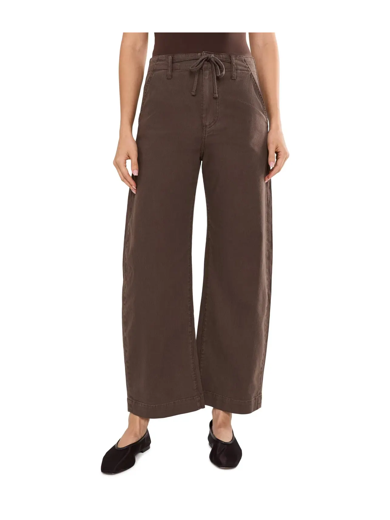 Джинсы до щиколотки с завязками Arellia Ankle with Tie in Rich Chocolate Paige — изображение 1 из 5, шоколадный