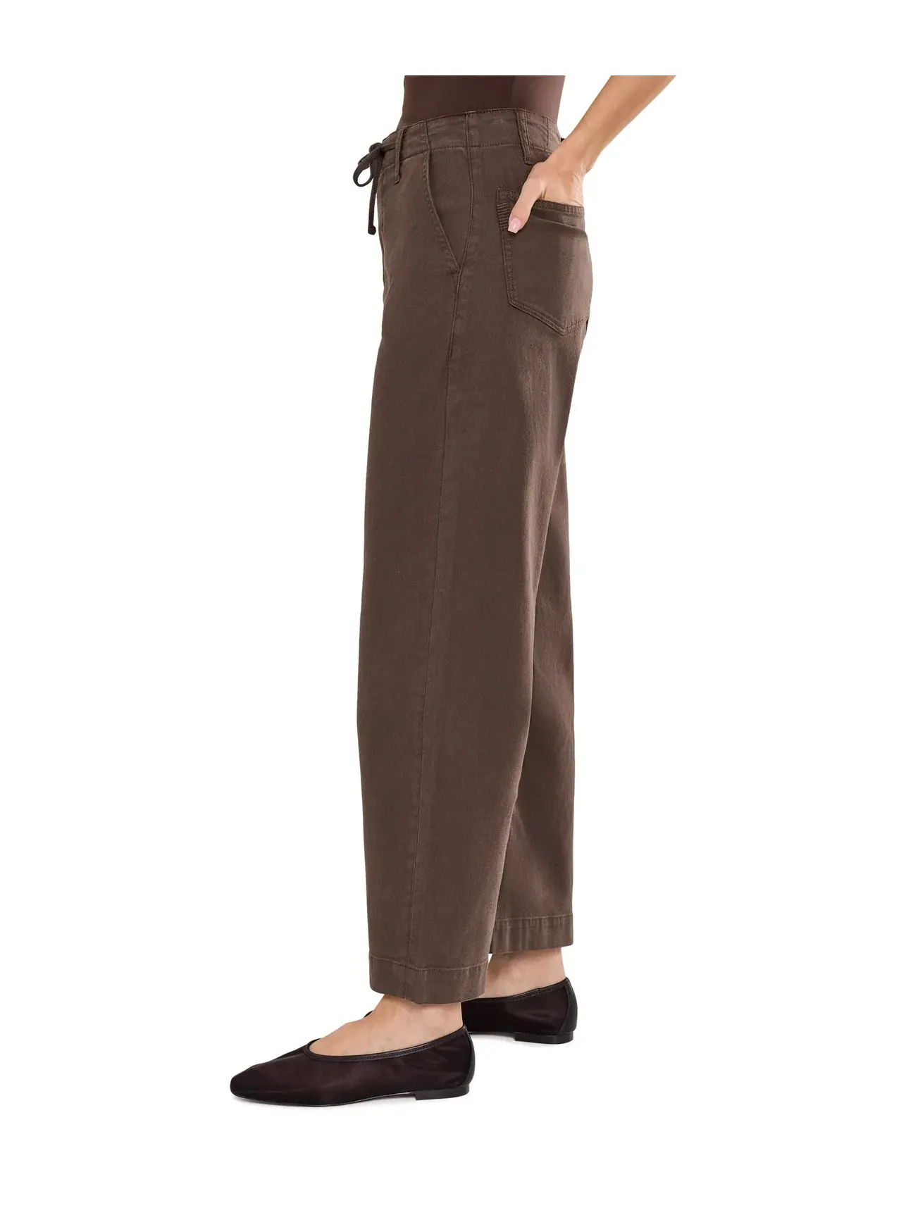 Джинсы до щиколотки с завязками Arellia Ankle with Tie in Rich Chocolate Paige — изображение 3 из 5, шоколадный