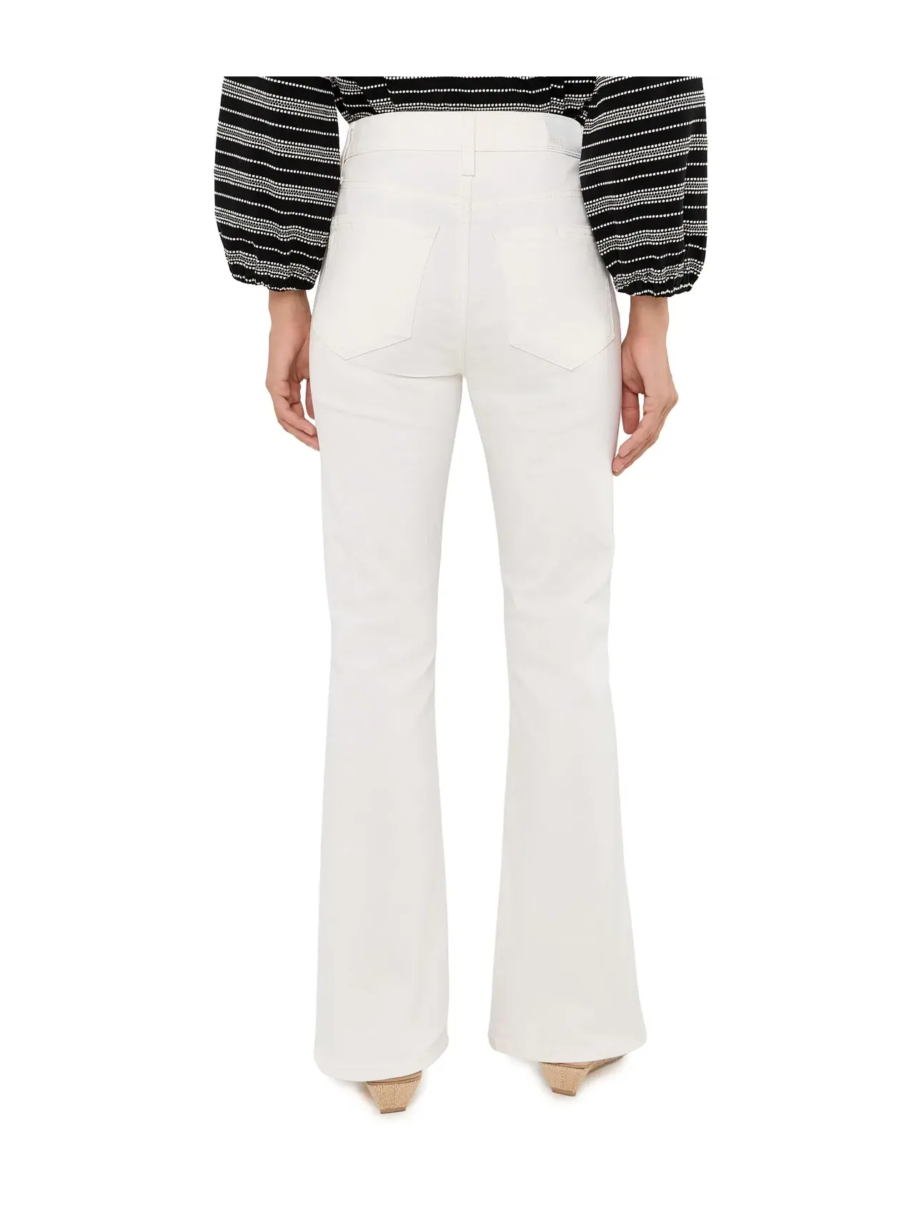 Джинсы с завышенной посадкой Petite High-Rise Laurel Canyon in Tonal Ecru Paige — изображение 4 из 5, экрю
