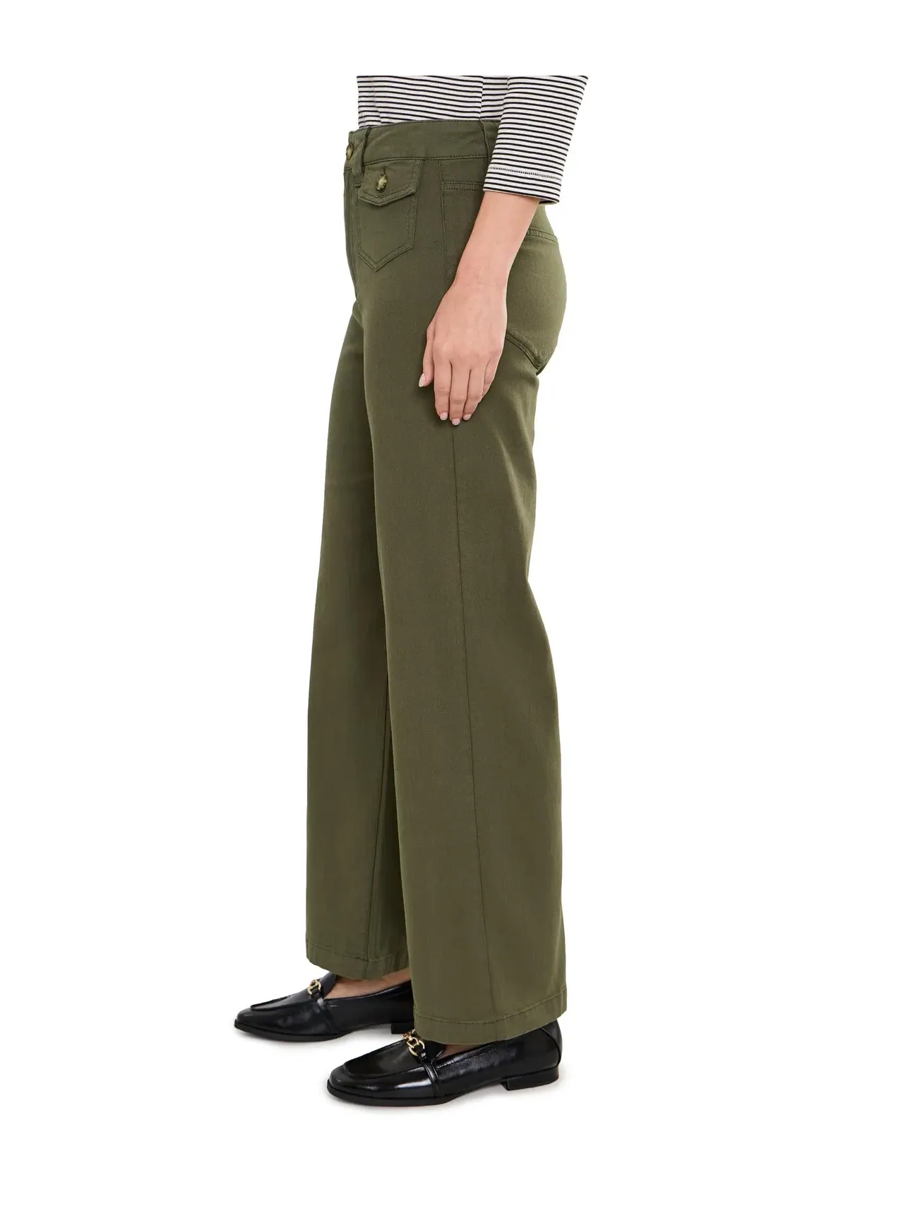 Джинсы с клапанными накладными карманами Ari with Flap Patch Pockets in Vintage Forester Green Paige — изображение 3 из 5