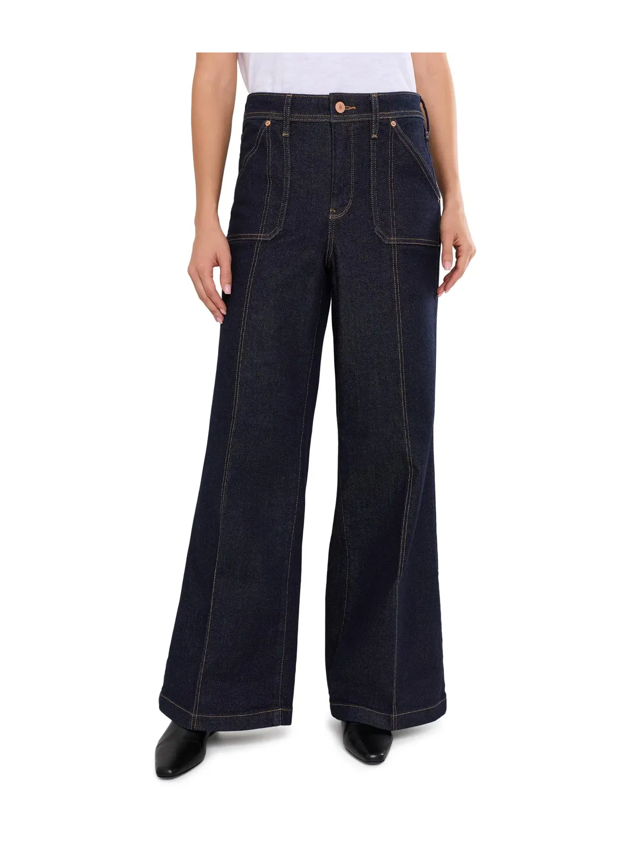 Джинсы Mia Palazzo Utility Pocket Jeans Nydj — изображение 1 из 5, выцветший