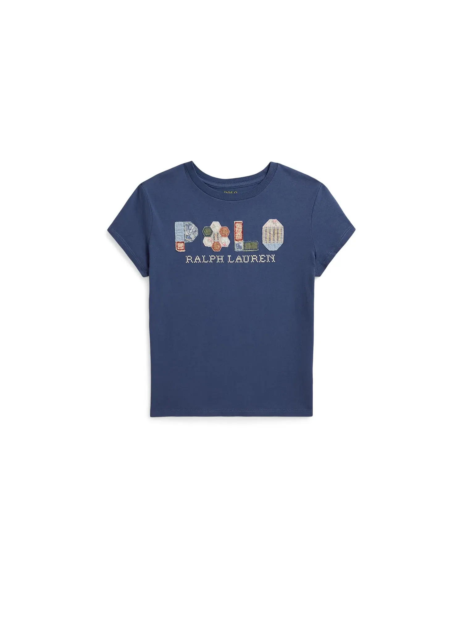 Футболка из хлопкового трикотажа с лоскутным логотипом (для детей постарше) Polo Ralph Lauren Kids — синий
