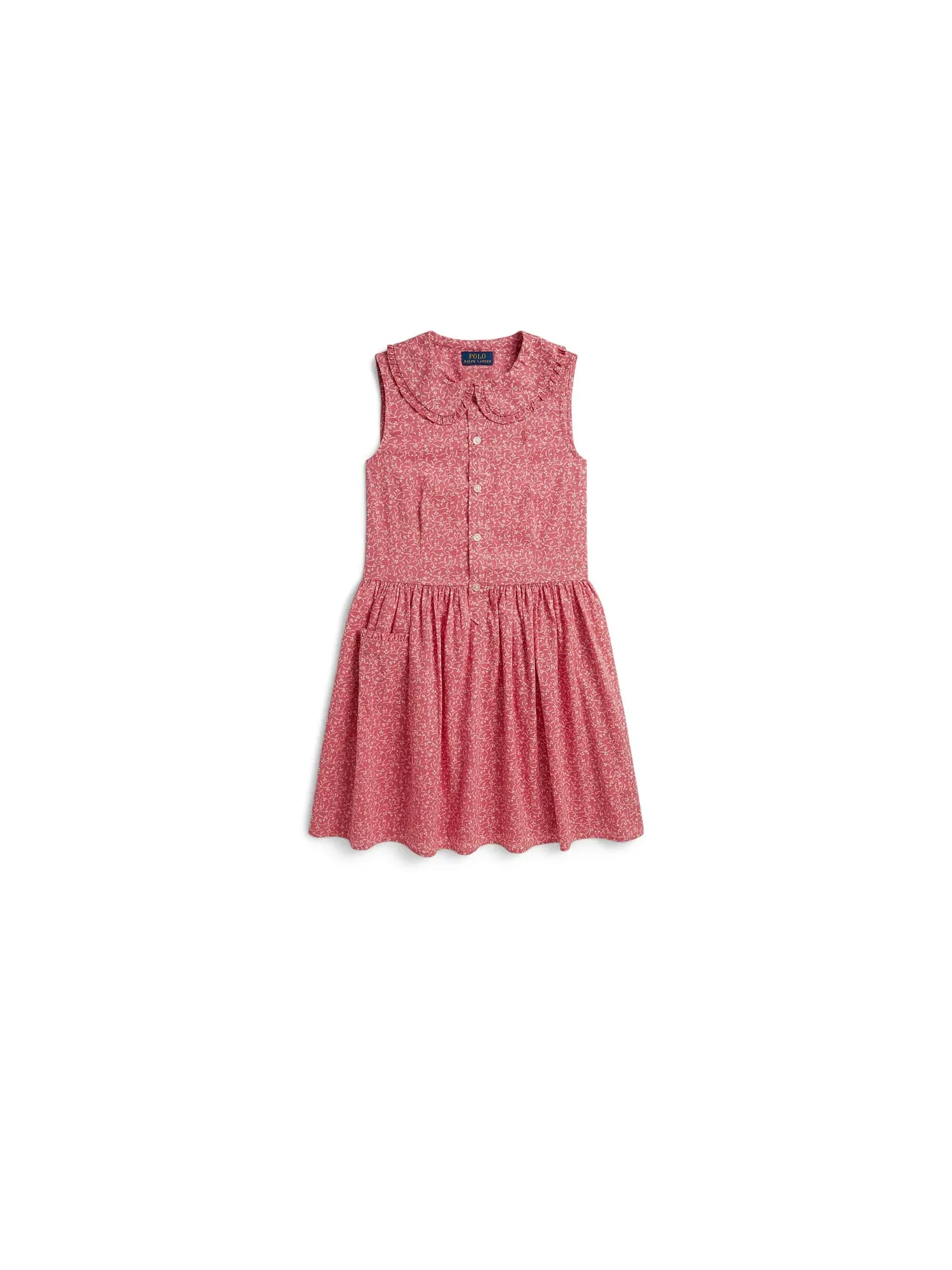 Хлопковое платье-рубашка с цветочным принтом (для детей постарше) Polo Ralph Lauren Kids — розовый