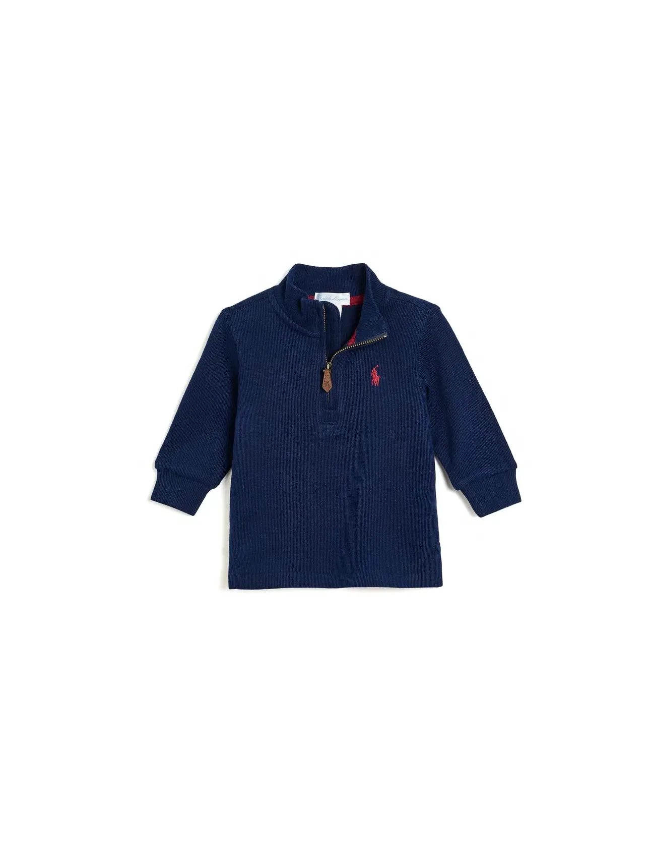 Пуловер Estate-Rib с молнией на четверть длины (для младенцев) Polo Ralph Lauren Kids — синий