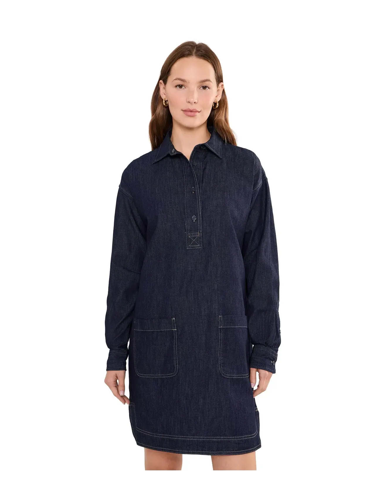 Платье-рубашка из джинсовой ткани Lauren Ralph Lauren — изображение 1 из 5, красный