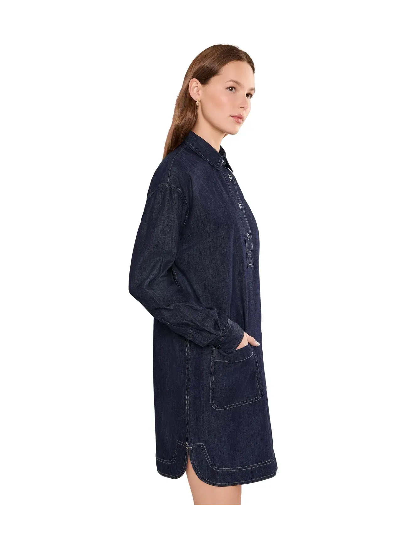 Платье-рубашка из джинсовой ткани Lauren Ralph Lauren — изображение 3 из 5, красный