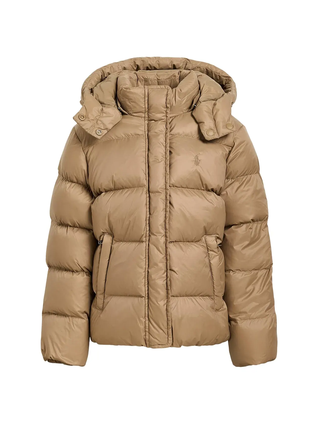 Пуховая куртка с капюшоном (для детей постарше) Polo Ralph Lauren Kids — изображение 1 из 3, верблюжий