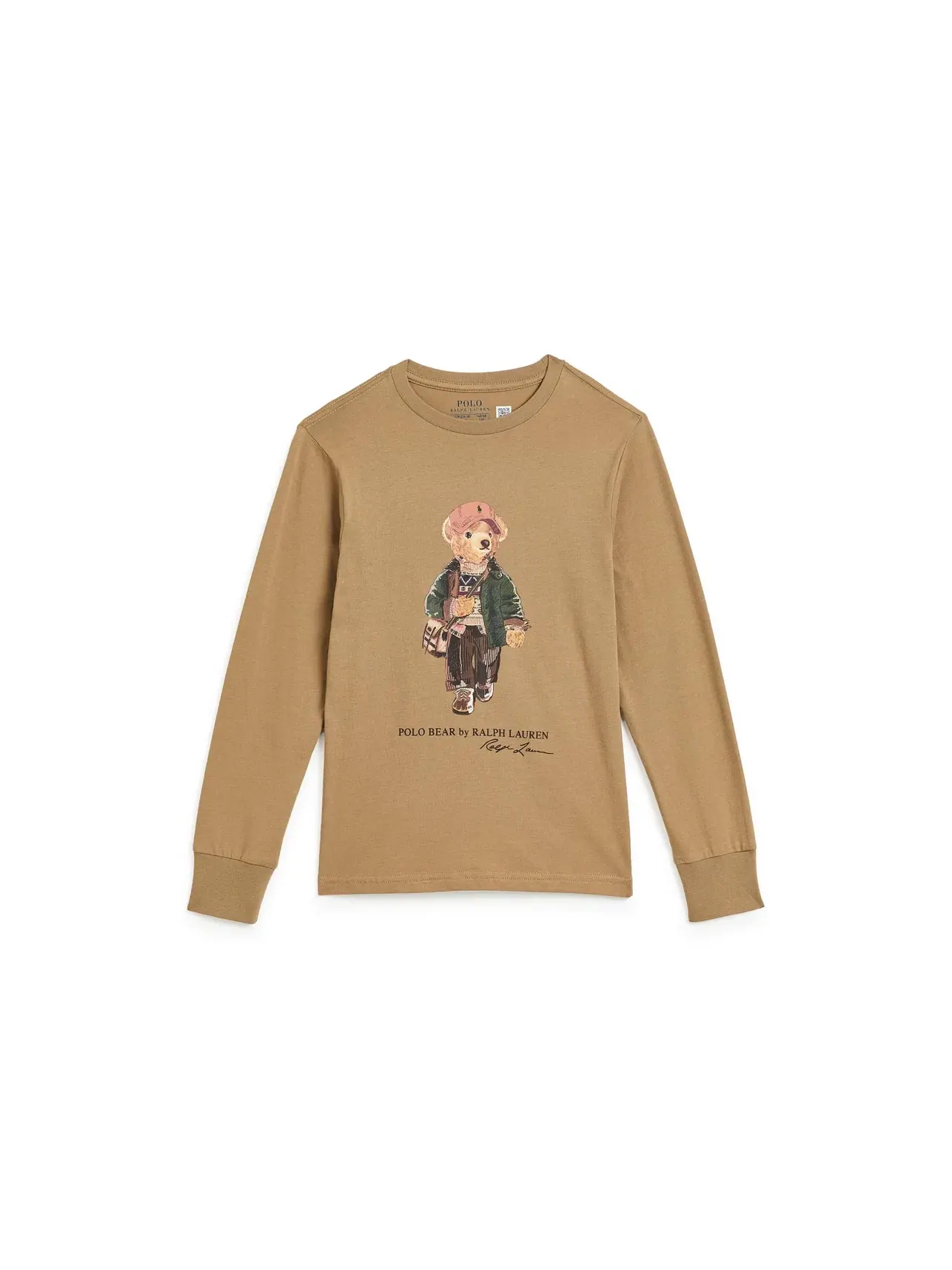 Хлопковая футболка Polo Bear (для детей постарше) Polo Ralph Lauren Kids — коричневый