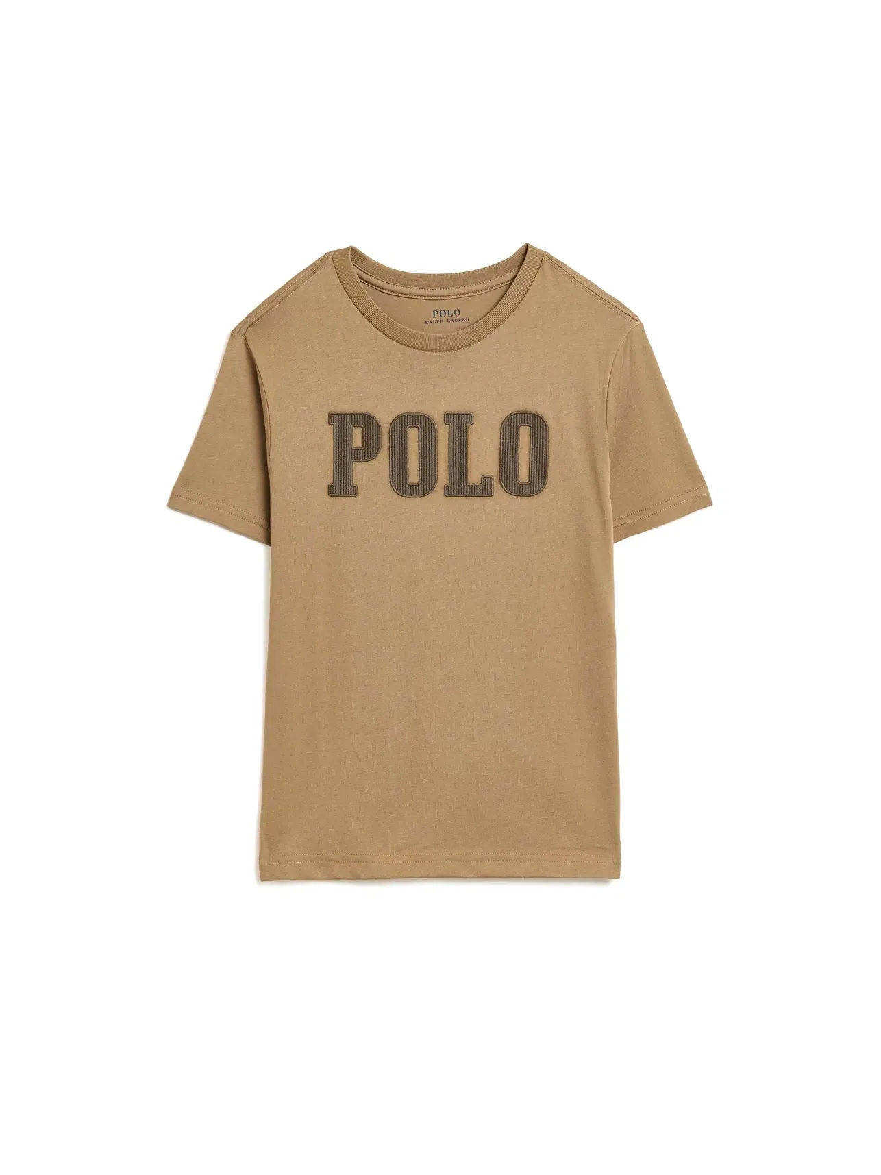 Футболка из хлопкового трикотажа с логотипом (для детей постарше) Polo Ralph Lauren Kids — изображение 1 из 3, верблюжий