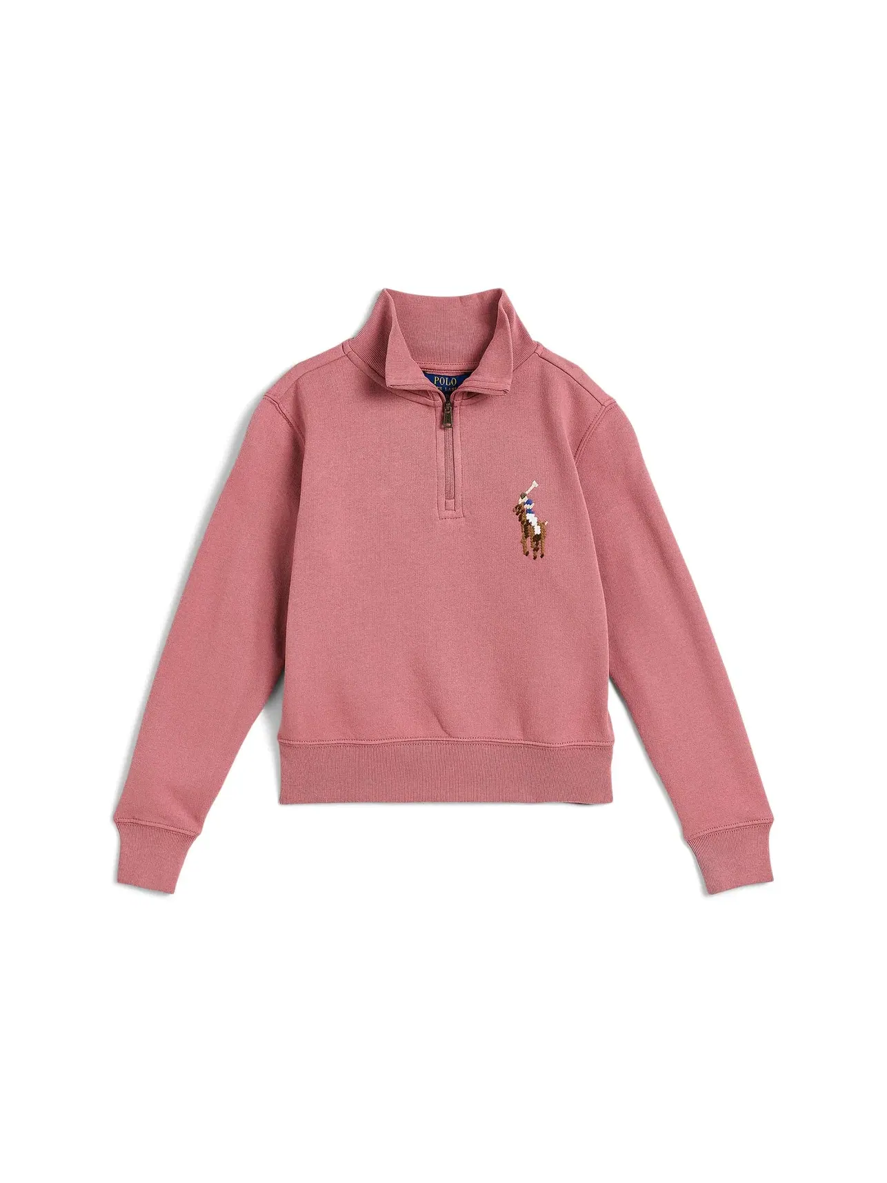 Флисовая кофта с застежкой-молнией 3/4 (для детей постарше) Polo Ralph Lauren Kids — розовый