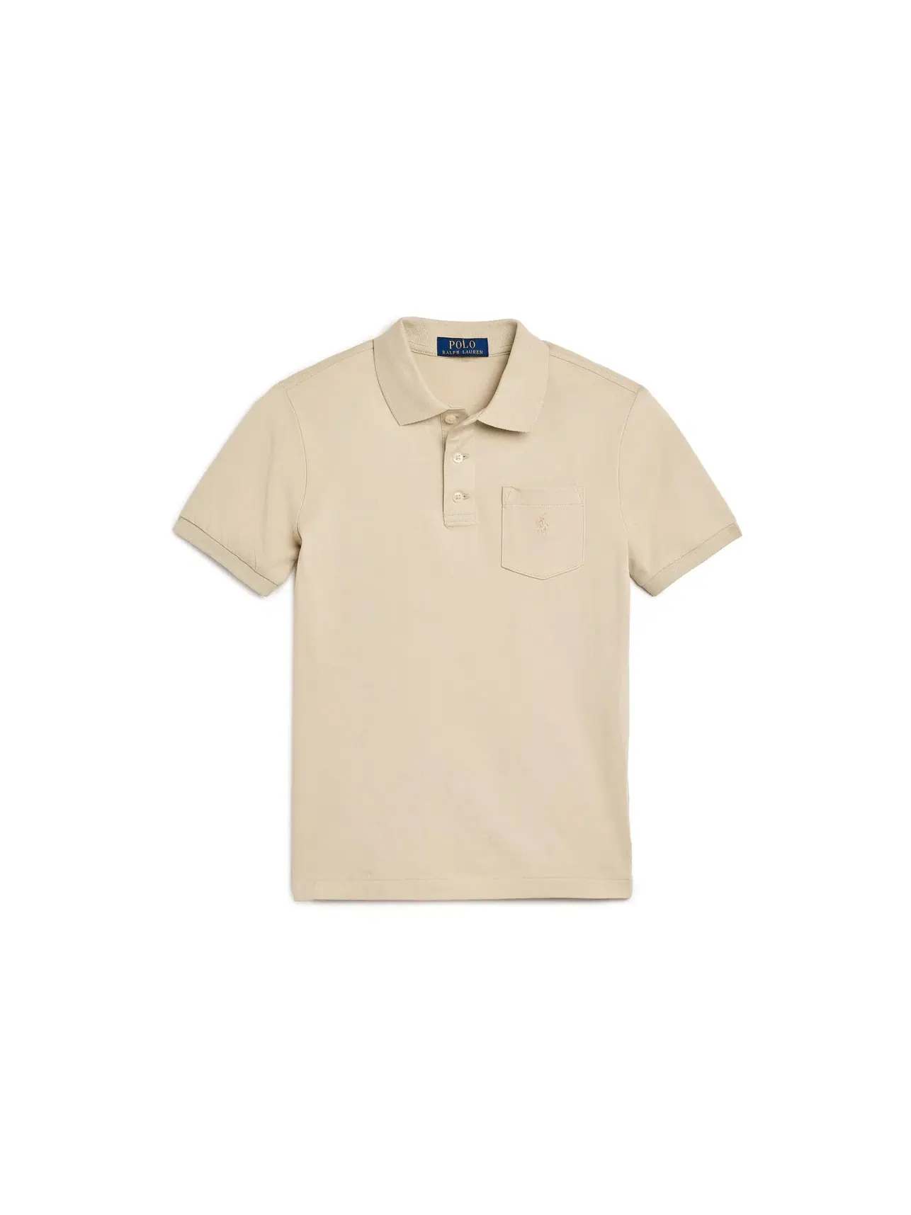 Поло из хлопкового трикотажа с карманом (для детей постарше) Polo Ralph Lauren Kids — бежевый