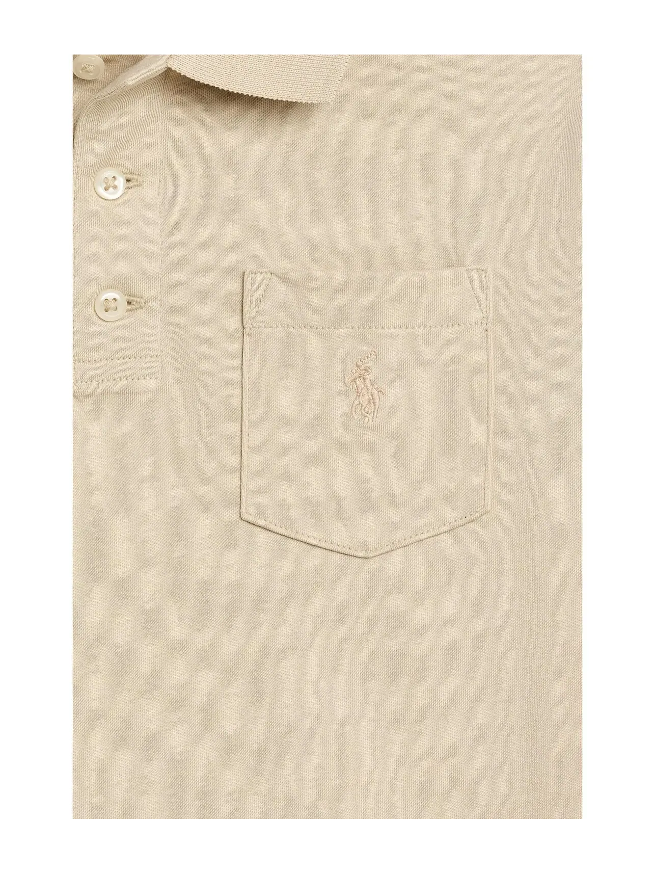 Поло из хлопкового трикотажа с карманом (для детей постарше) Polo Ralph Lauren Kids — изображение 3 из 3, бежевый