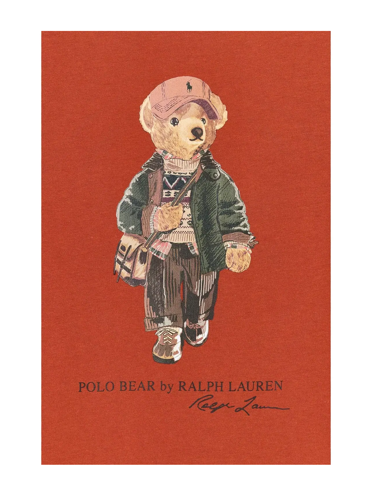 Хлопковая футболка Polo Bear (для детей постарше) Polo Ralph Lauren Kids — изображение 3 из 3, оранжевый