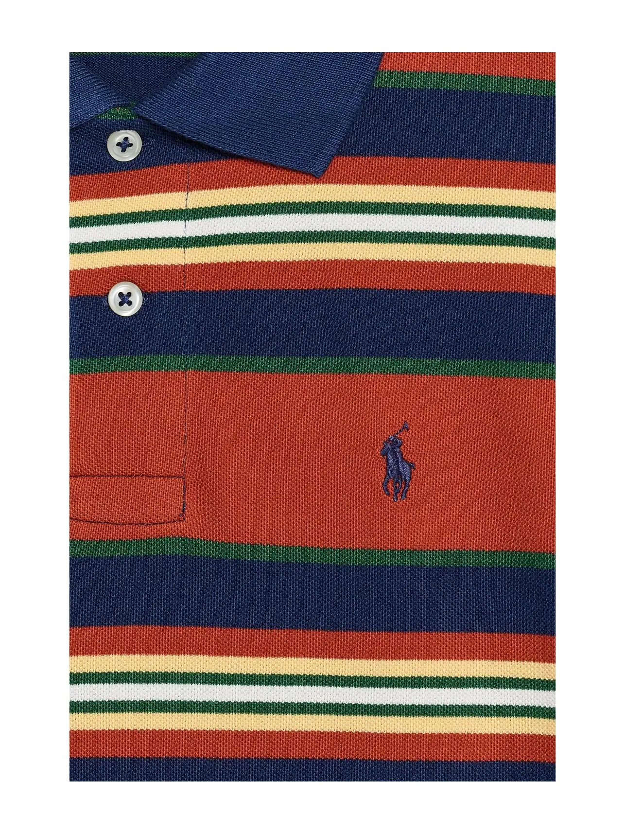 Полосатая хлопковая сетчатая рубашка-поло (для детей постарше) Polo Ralph Lauren Kids — изображение 3 из 3, оранжевый/мульти