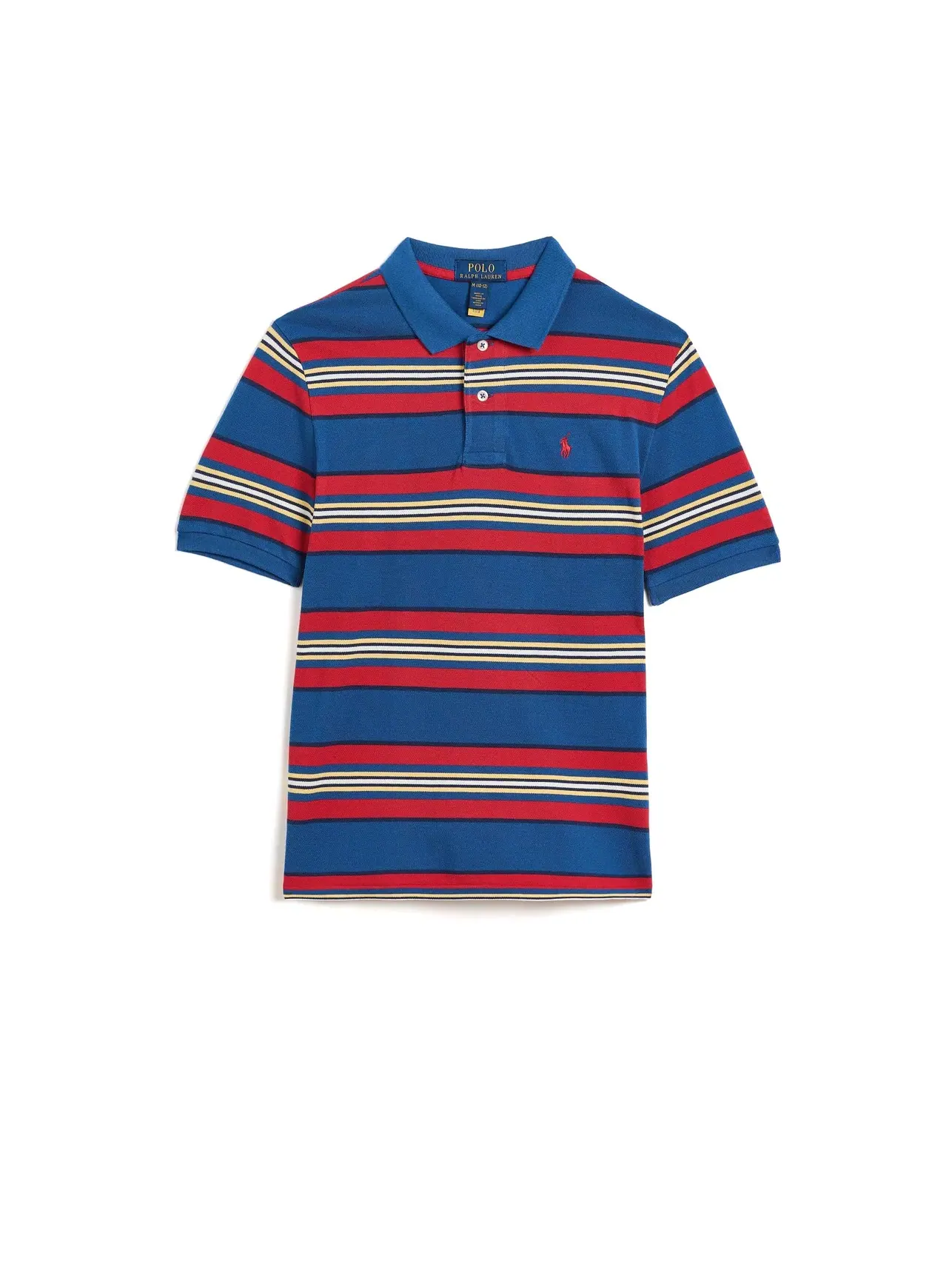 Полосатая хлопковая сетчатая рубашка-поло (для детей постарше) Polo Ralph Lauren Kids — изображение 1 из 3, мульти