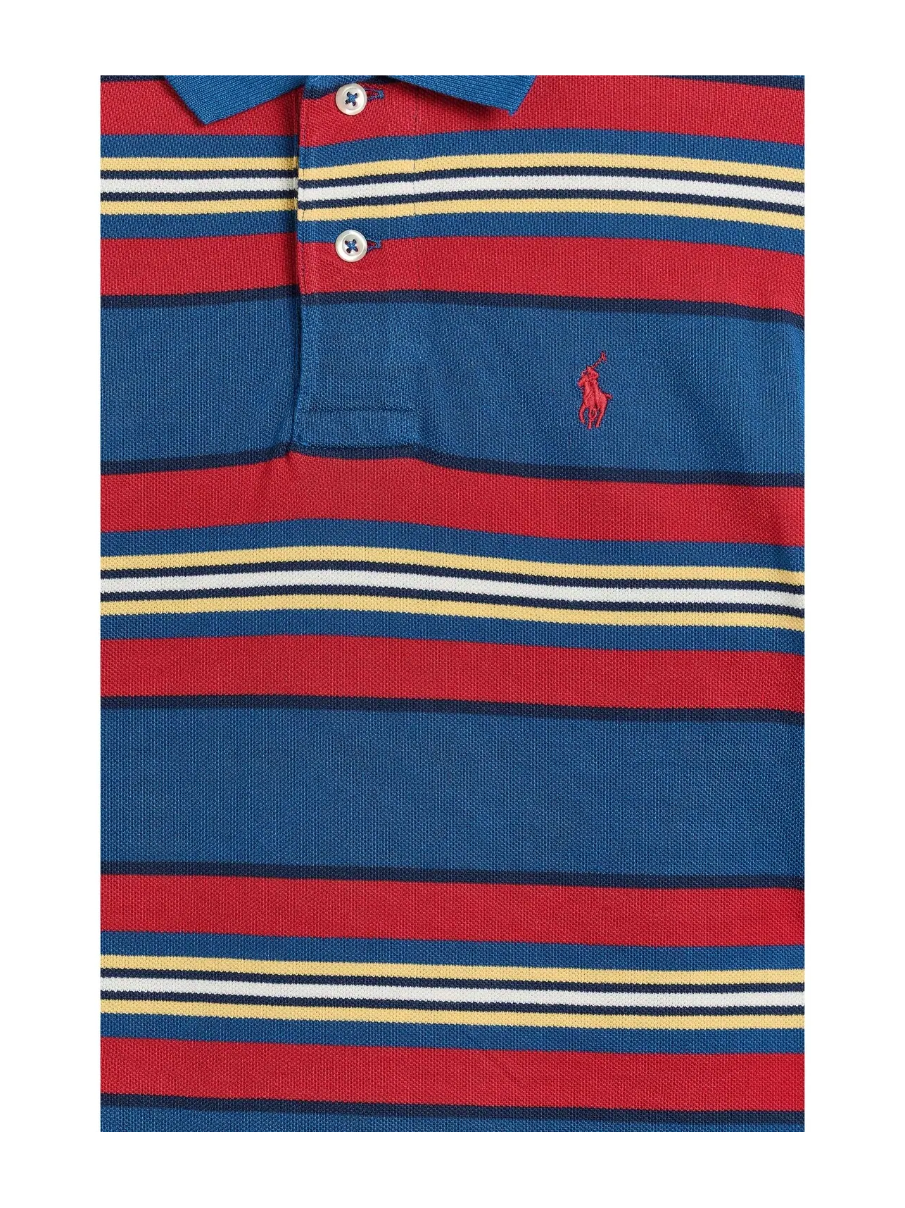 Полосатая хлопковая сетчатая рубашка-поло (для детей постарше) Polo Ralph Lauren Kids — изображение 3 из 3, мульти