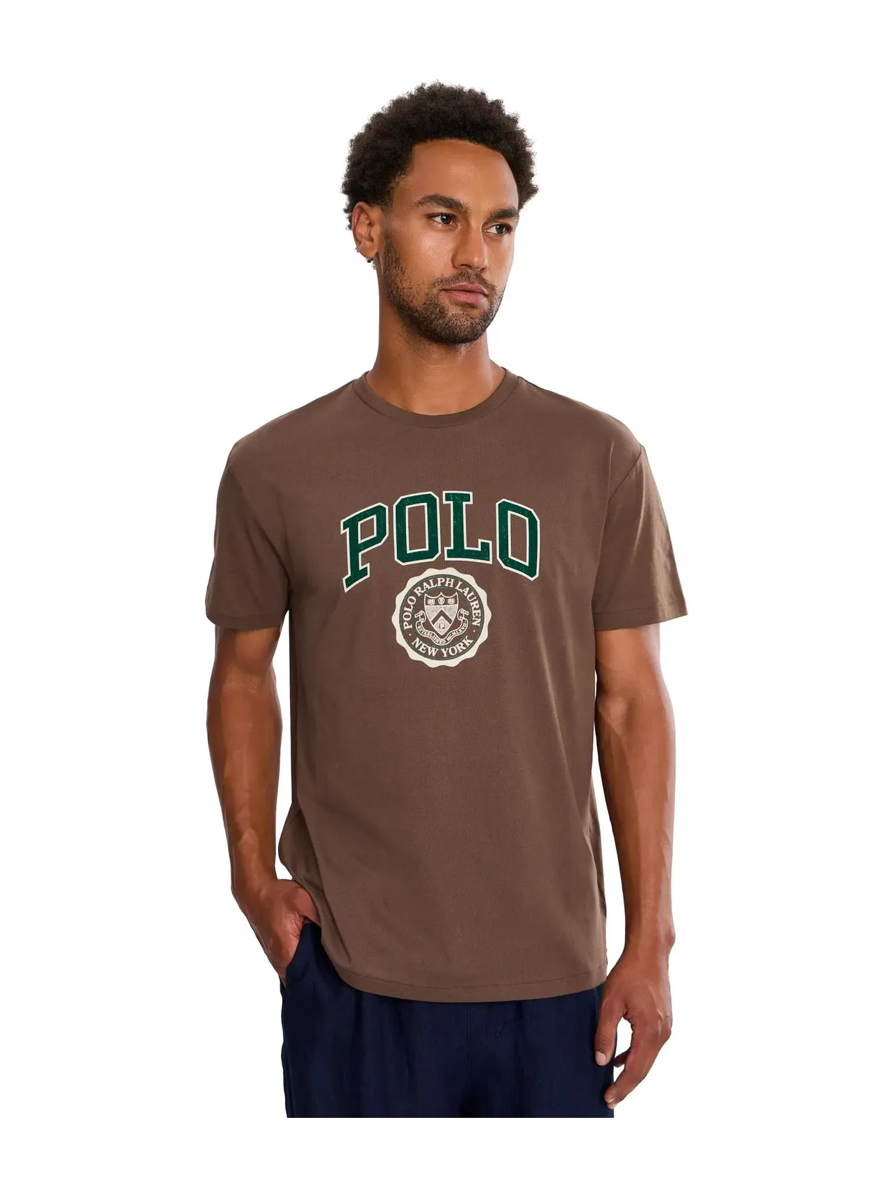 Классическая футболка с логотипом Polo Ralph Lauren — изображение 1 из 5, коричневый