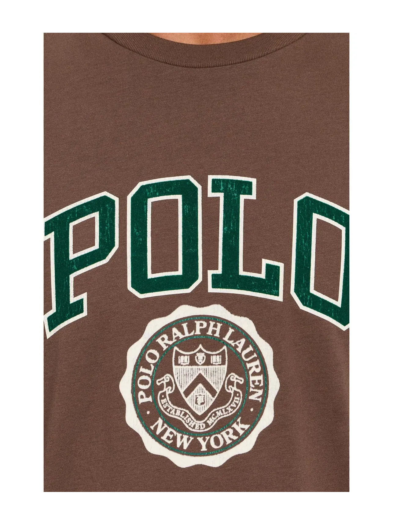 Классическая футболка с логотипом Polo Ralph Lauren — изображение 5 из 5, коричневый