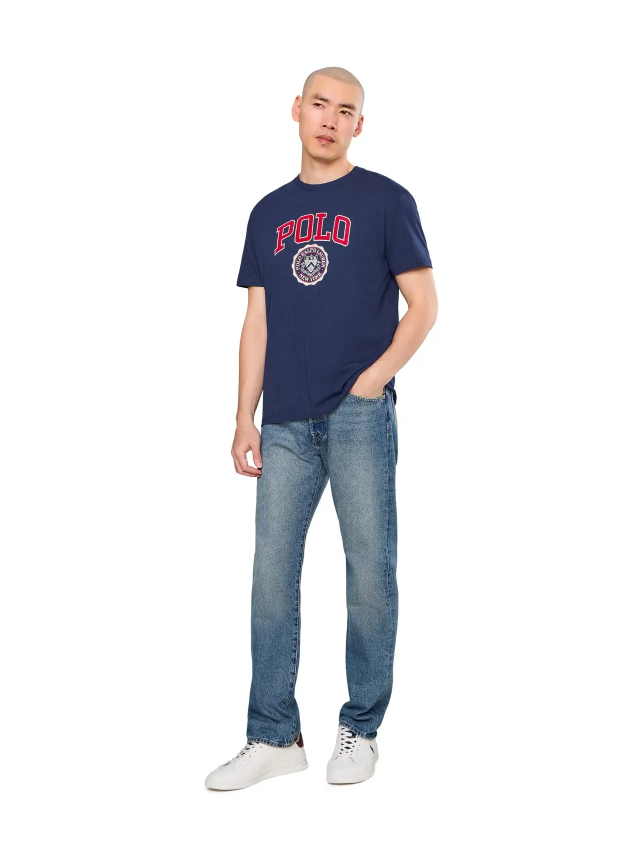 Классическая футболка с логотипом Polo Ralph Lauren — изображение 2 из 5, темно-синий