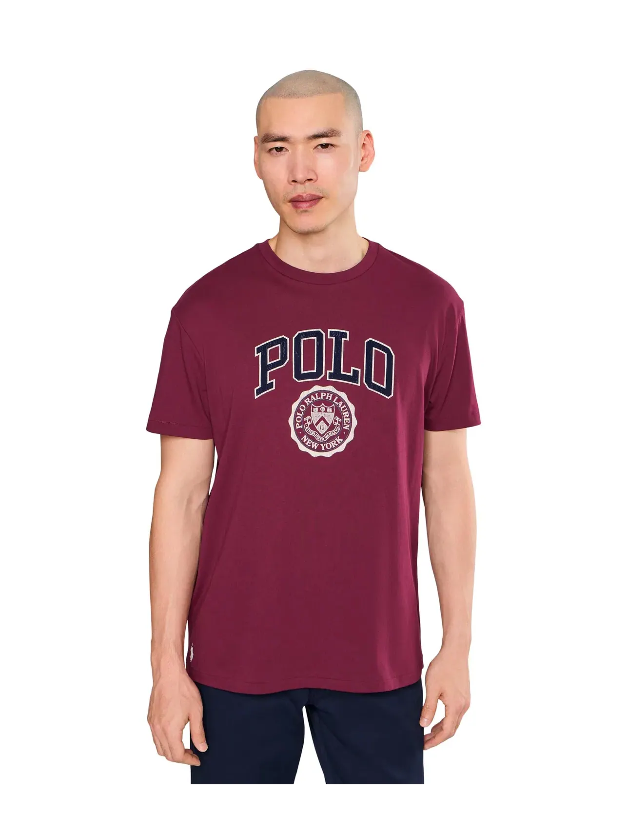 Классическая футболка с логотипом Polo Ralph Lauren — изображение 1 из 5, классический винный