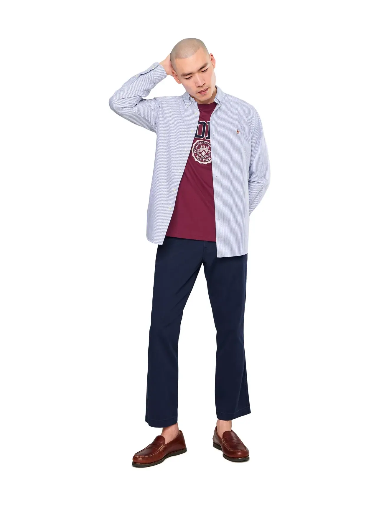 Классическая футболка с логотипом Polo Ralph Lauren — изображение 2 из 5, классический винный