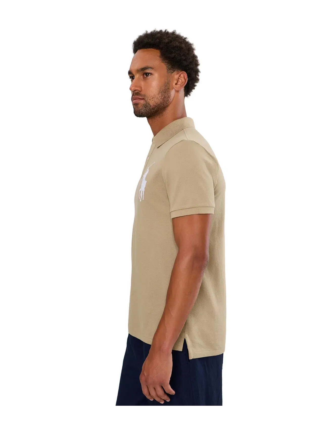 Поло-рубашка Big Pony из сетчатой ткани Polo Ralph Lauren — изображение 3 из 5, бежевый/белый