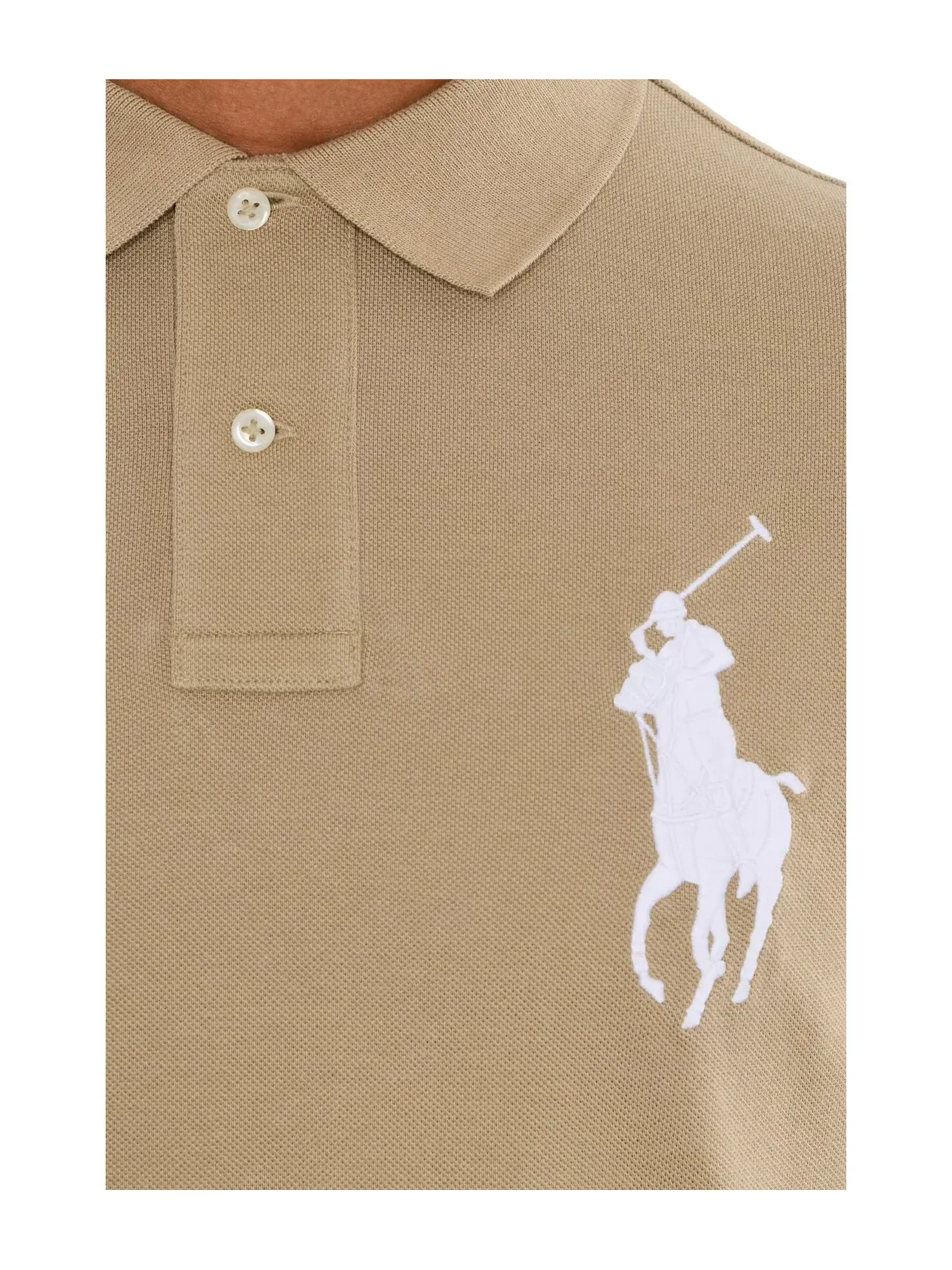 Поло-рубашка Big Pony из сетчатой ткани Polo Ralph Lauren — изображение 5 из 5, бежевый/белый