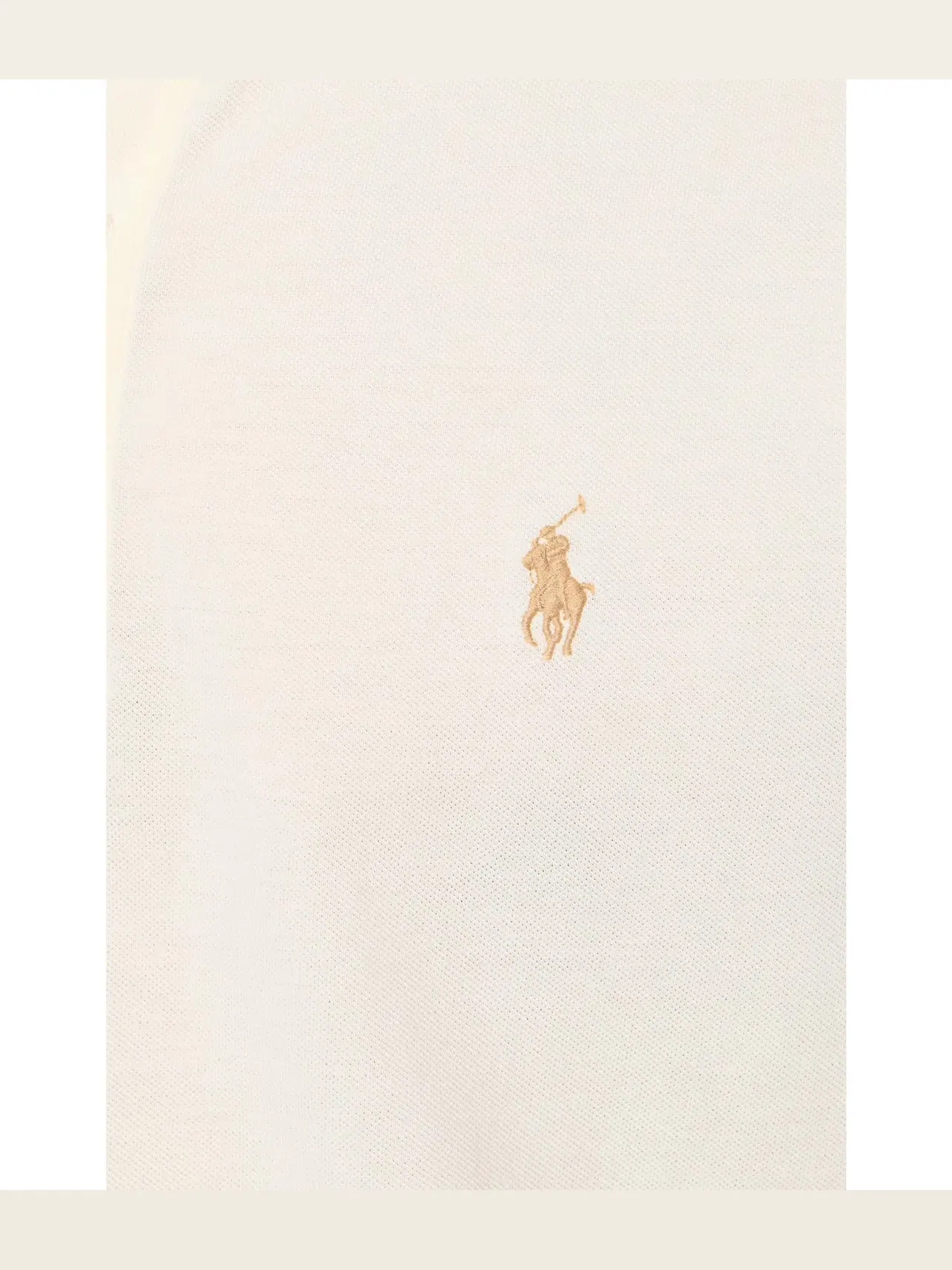 Легкая сетчатая рубашка-поло из тонкой ткани Polo Ralph Lauren — изображение 5 из 5, бледный кремовый