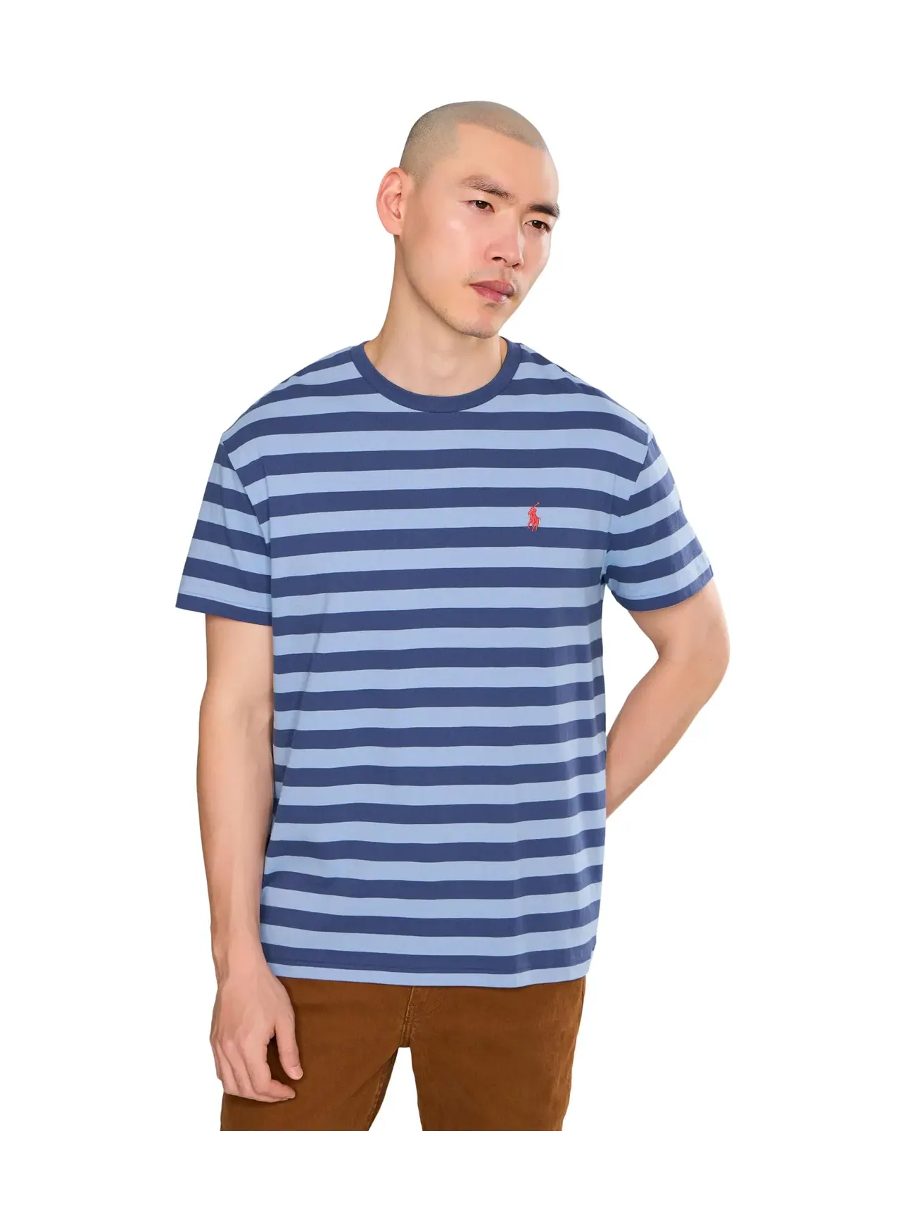 Футболка с коротким рукавом в полоску и круглым вырезом Polo Ralph Lauren — изображение 1 из 5