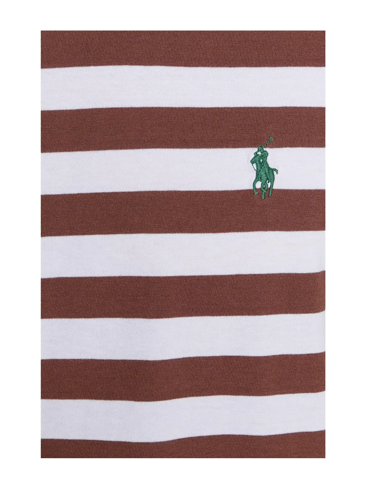 Футболка с коротким рукавом в полоску и круглым вырезом Polo Ralph Lauren — изображение 5 из 5, коричневый/белый