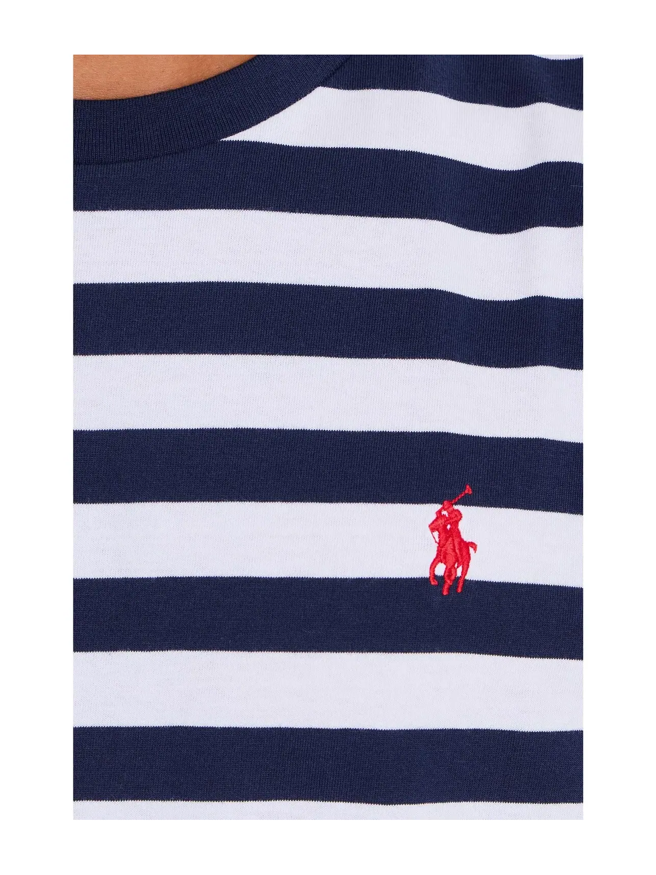 Футболка с коротким рукавом в полоску и круглым вырезом Polo Ralph Lauren — изображение 5 из 5, темно-синий/белый