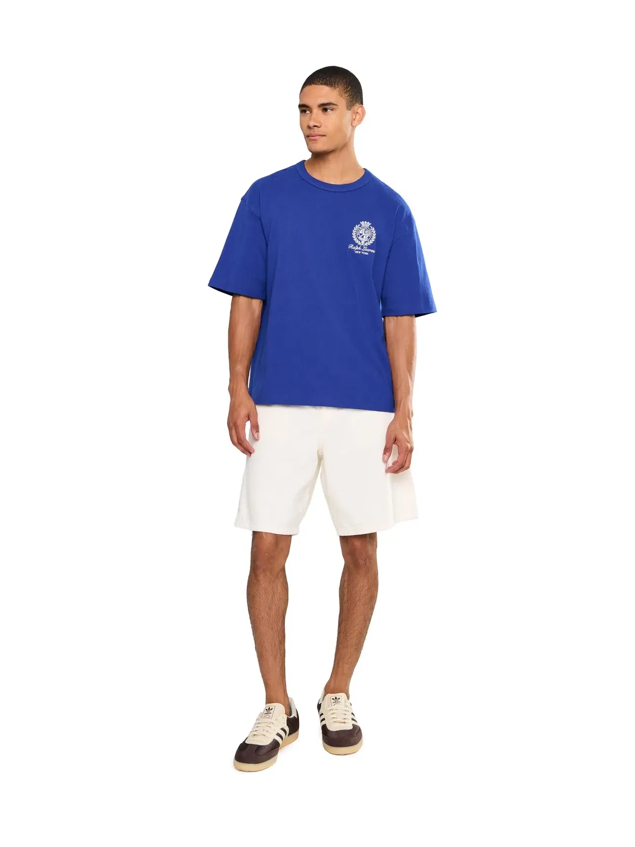 Футболка свободного кроя с графическим принтом. Polo Ralph Lauren — изображение 2 из 5, голубой