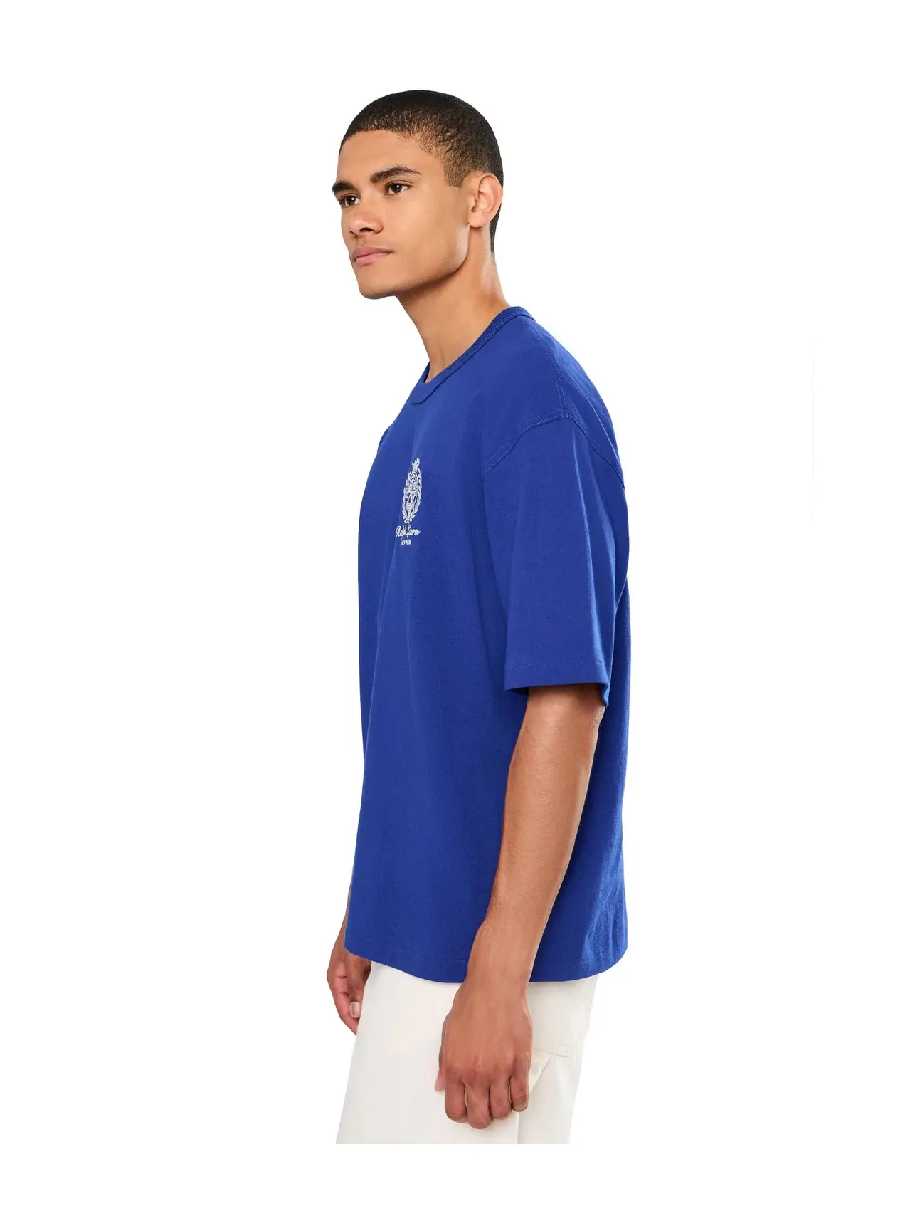 Футболка свободного кроя с графическим принтом. Polo Ralph Lauren — изображение 3 из 5, голубой