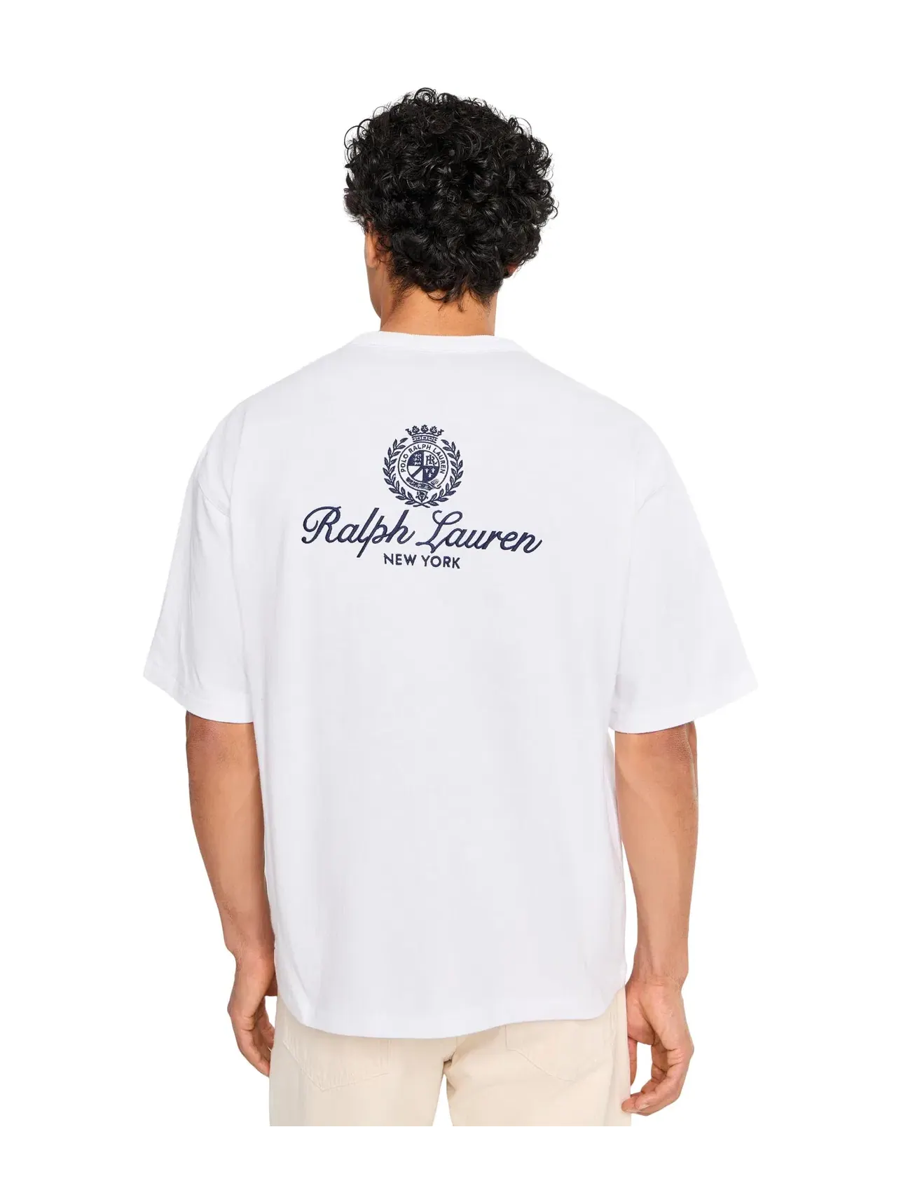 Футболка свободного кроя с графическим принтом. Polo Ralph Lauren — изображение 4 из 5, белый