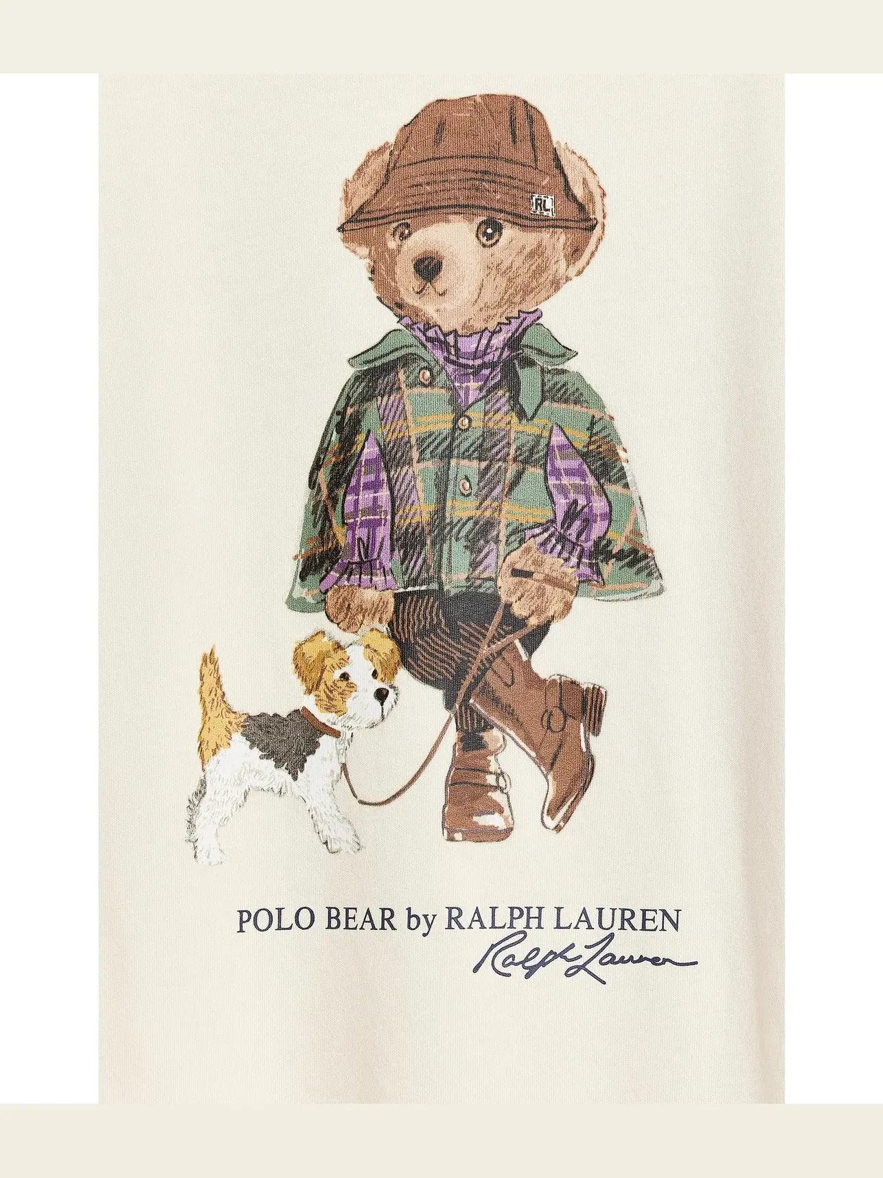 Хлопковая футболка Polo Bear (для детей постарше) Polo Ralph Lauren Kids — изображение 3 из 3, кремовый