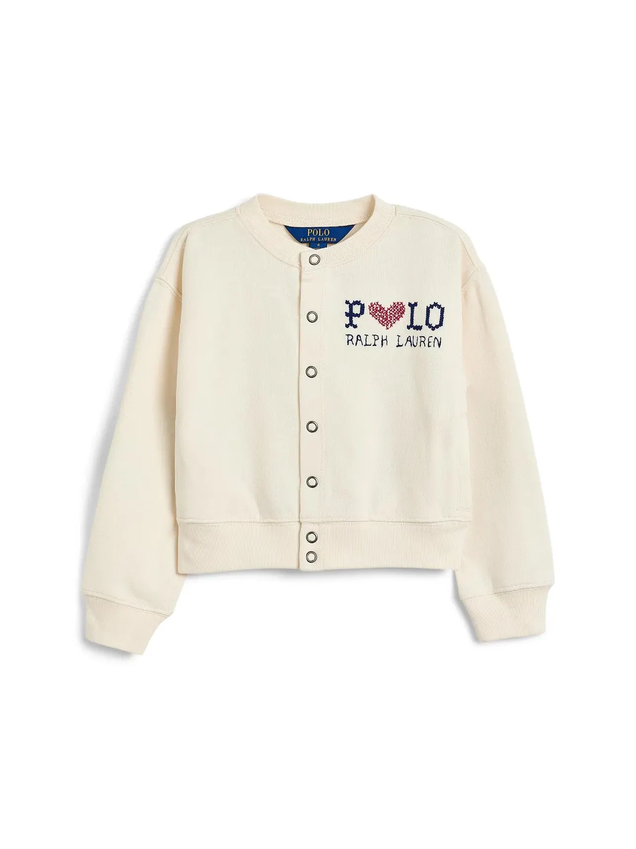 Кардиган из флиса с логотипом (для малышей/детей младшего возраста) Polo Ralph Lauren Kids — изображение 1 из 3, кремовый