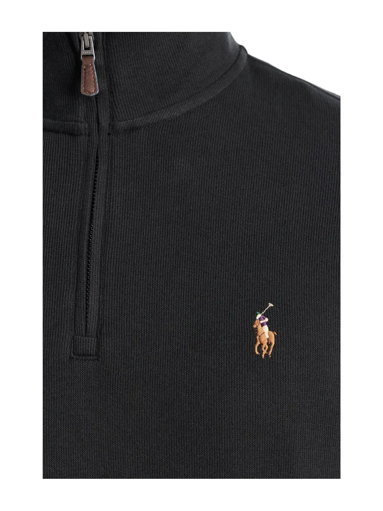 Пуловер Estate-Rib с застежкой-молнией на четверть длины Polo Ralph Lauren — изображение 5 из 5, черный