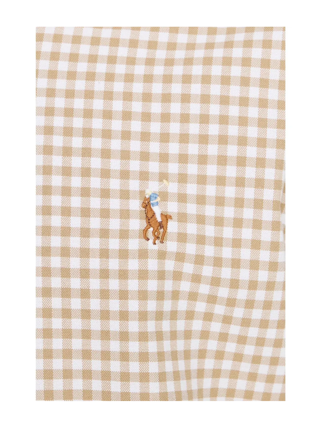 Оксфордская рубашка в клетку, индивидуальный крой Custom Fit Gingham Oxford Polo Ralph Lauren — изображение 5 из 5