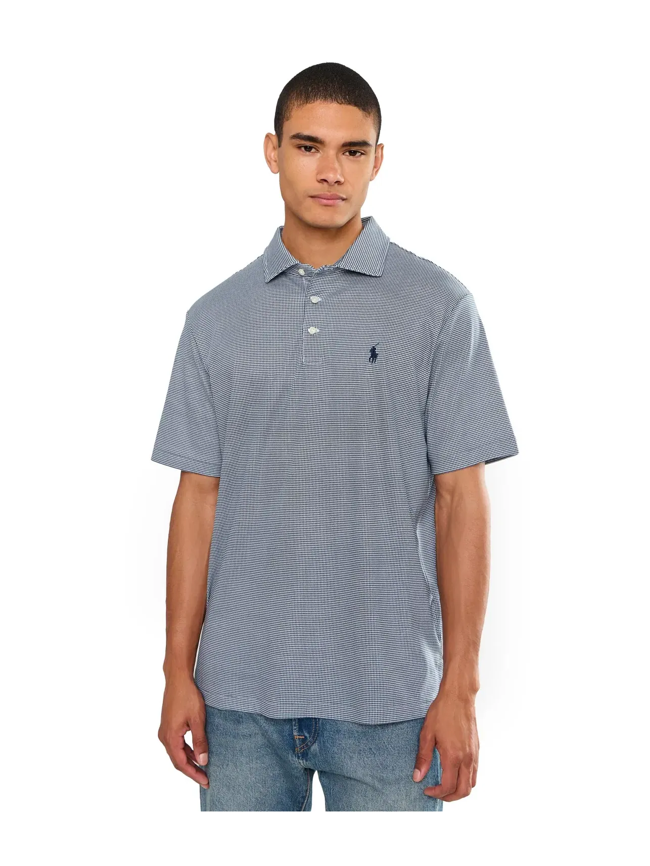 Классическая поло-рубашка из мягкого хлопка Polo Ralph Lauren — изображение 1 из 5, темно-синий