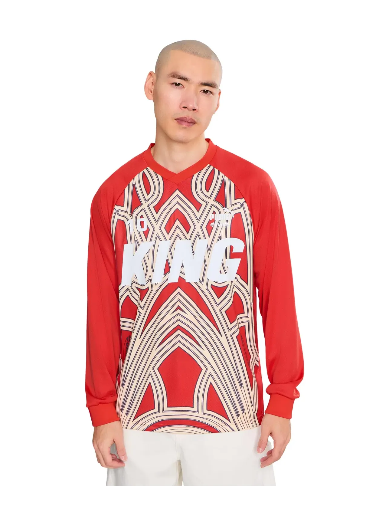 Свободная футболка с длинным рукавом King Puma — изображение 1 из 5, красный