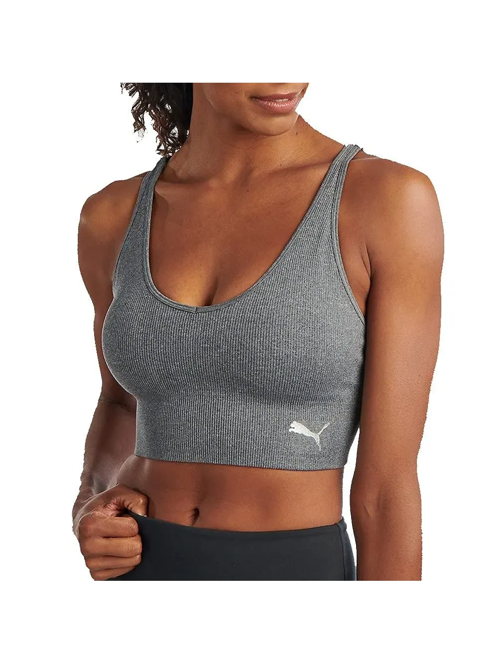 Спортивный бюстгальтер бесшовный Seamless Sports Bra Puma — изображение 1 из 3, серый
