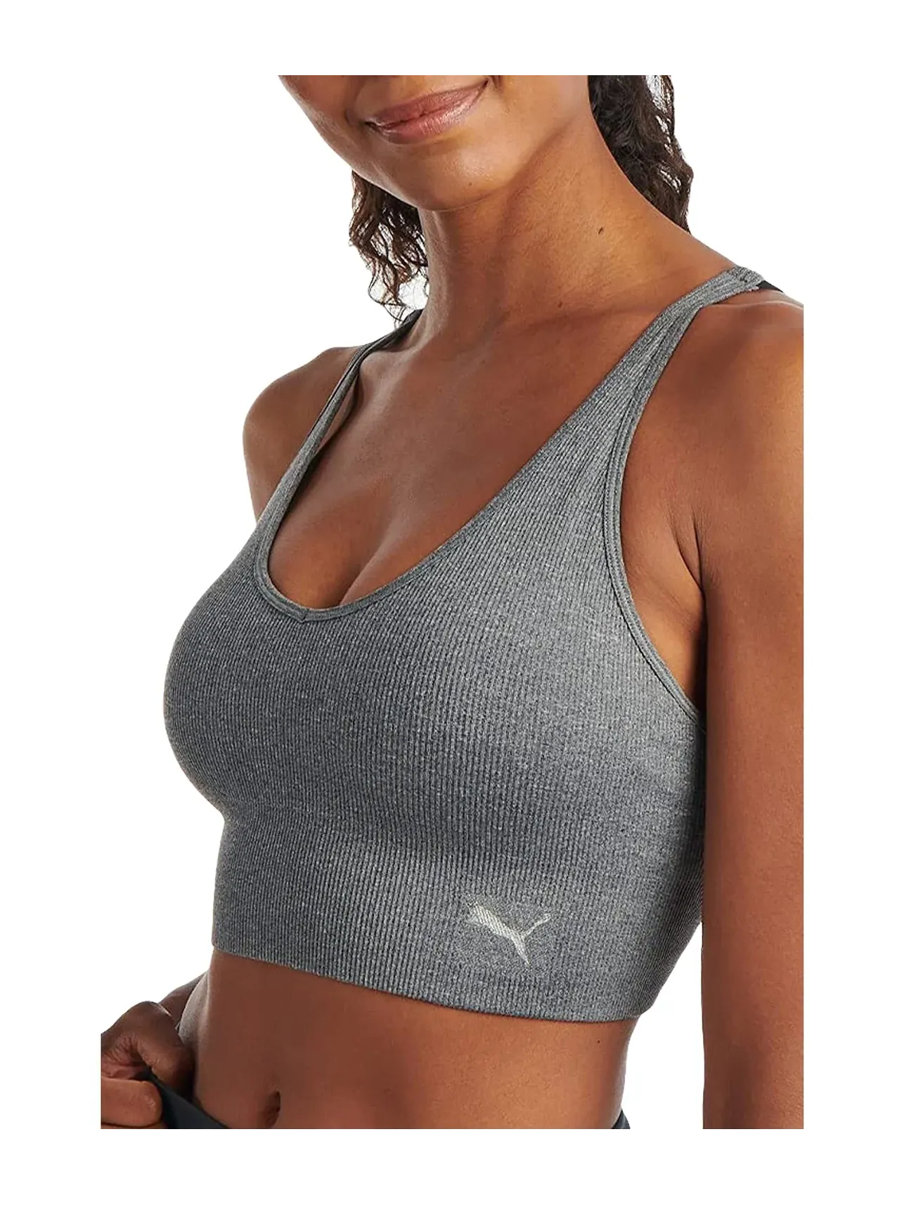 Спортивный бюстгальтер бесшовный Seamless Sports Bra Puma — изображение 2 из 3, серый