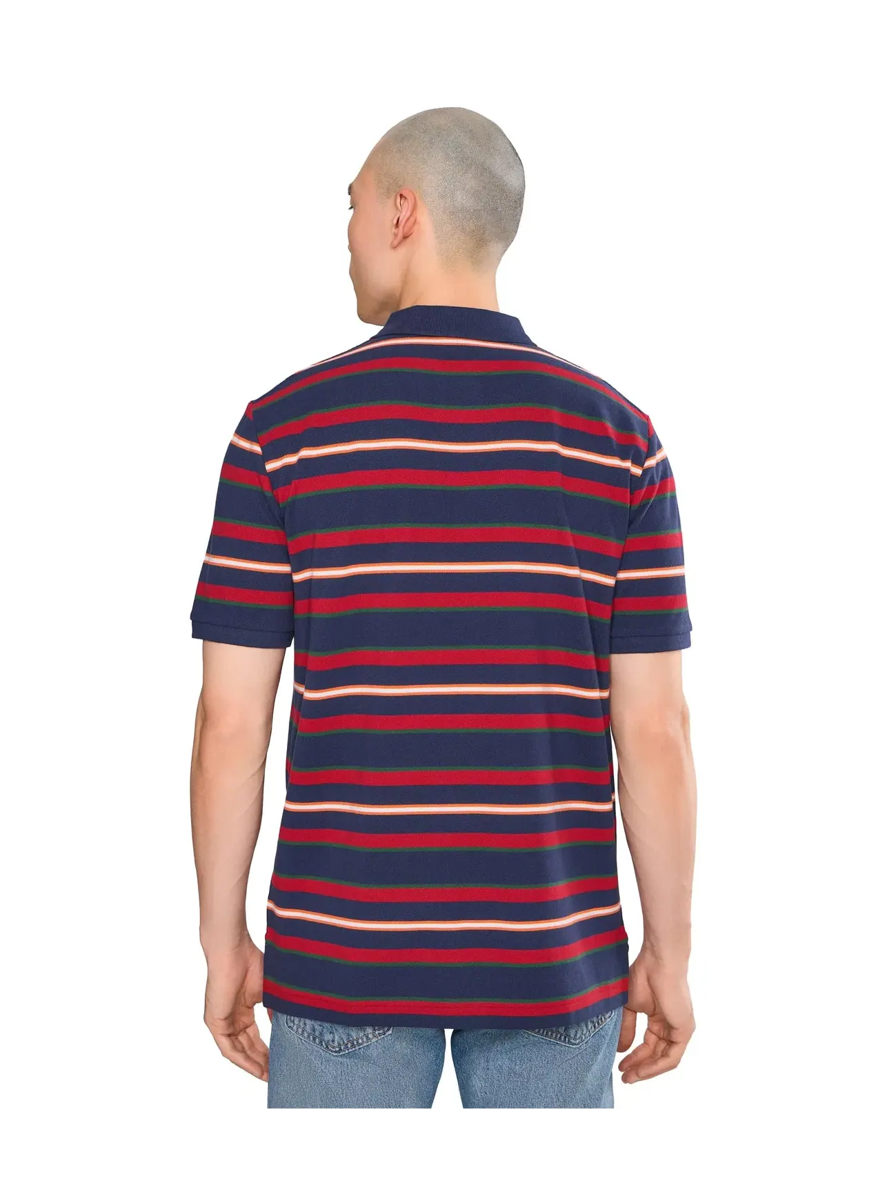 Классическая полосатая сетчатая рубашка-поло Polo Ralph Lauren — изображение 4 из 5, темно-синий мульти
