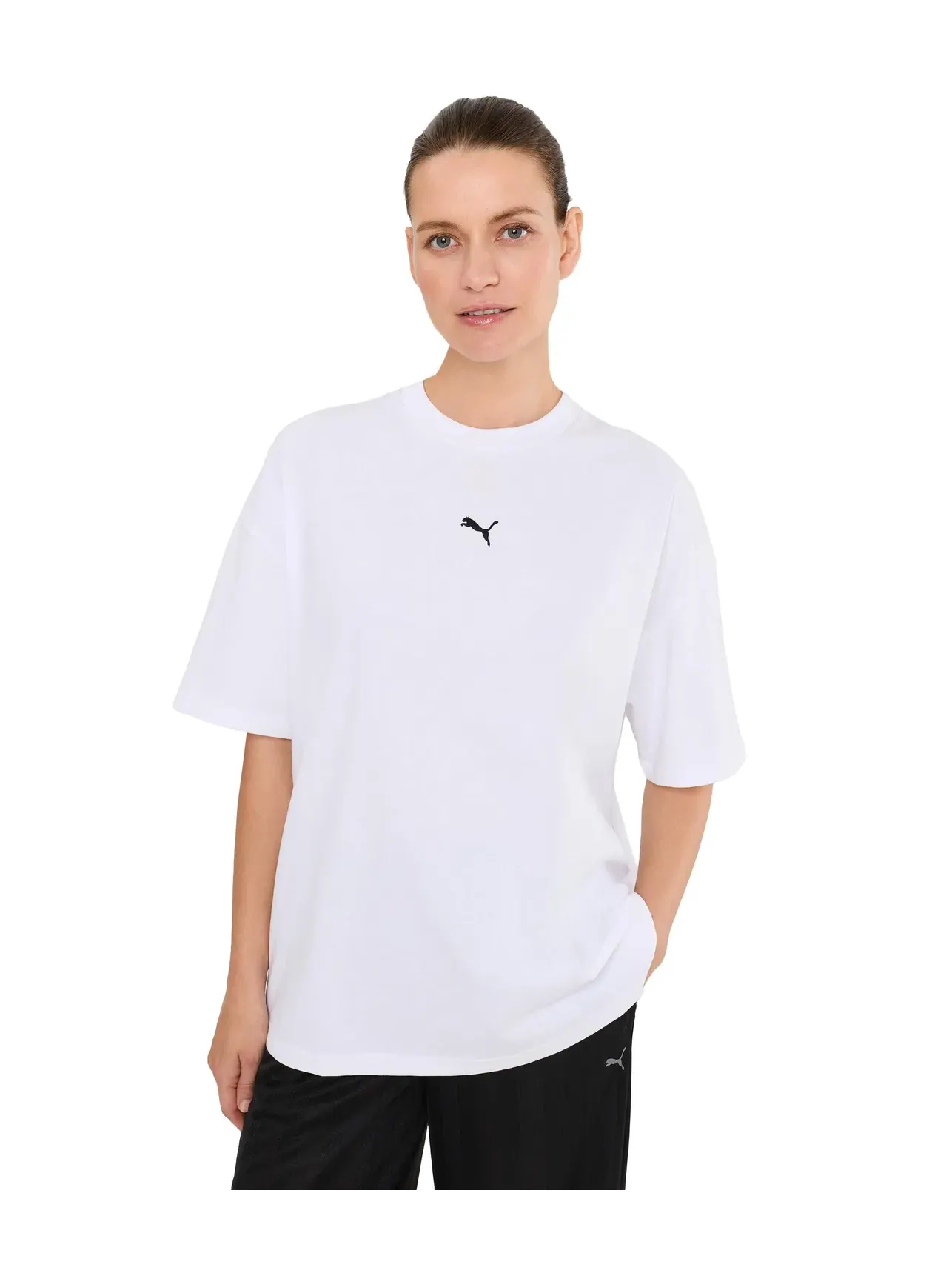 Футболка Essentials оверсайз Puma — изображение 1 из 5, белый