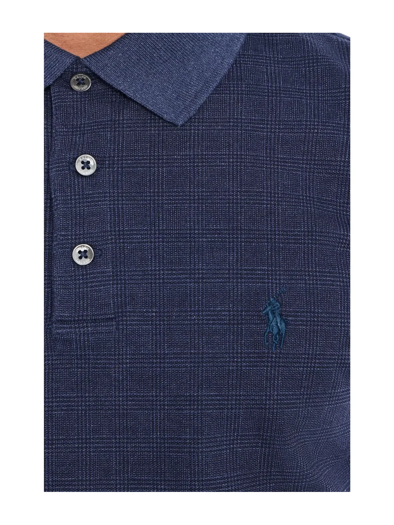 Классическая поло-рубашка из эластичной сетки Polo Ralph Lauren — изображение 5 из 5, темно-синий