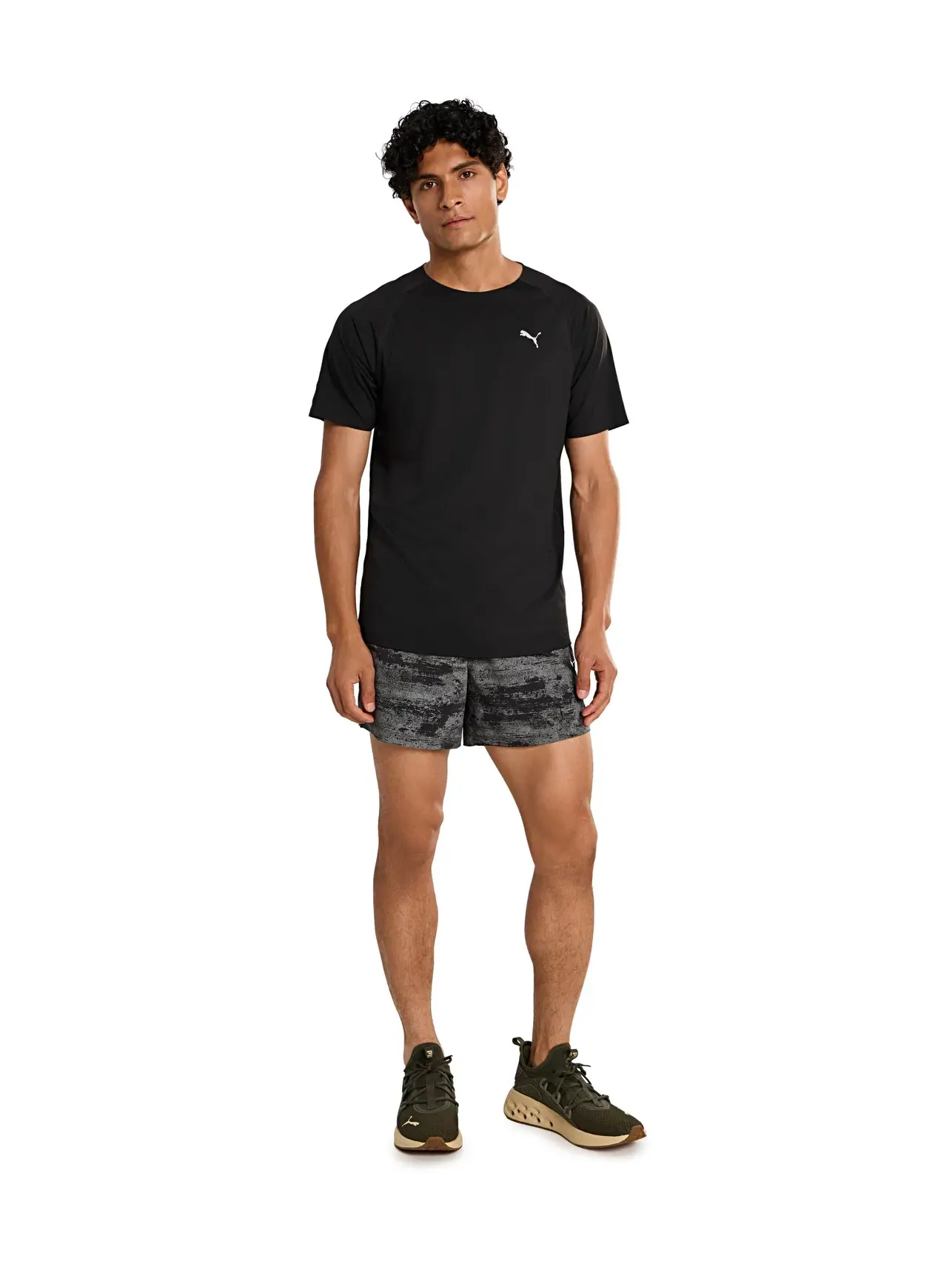 Шорты Dreamrun 5 "Brightside All Over Print" Puma — изображение 2 из 5, черный