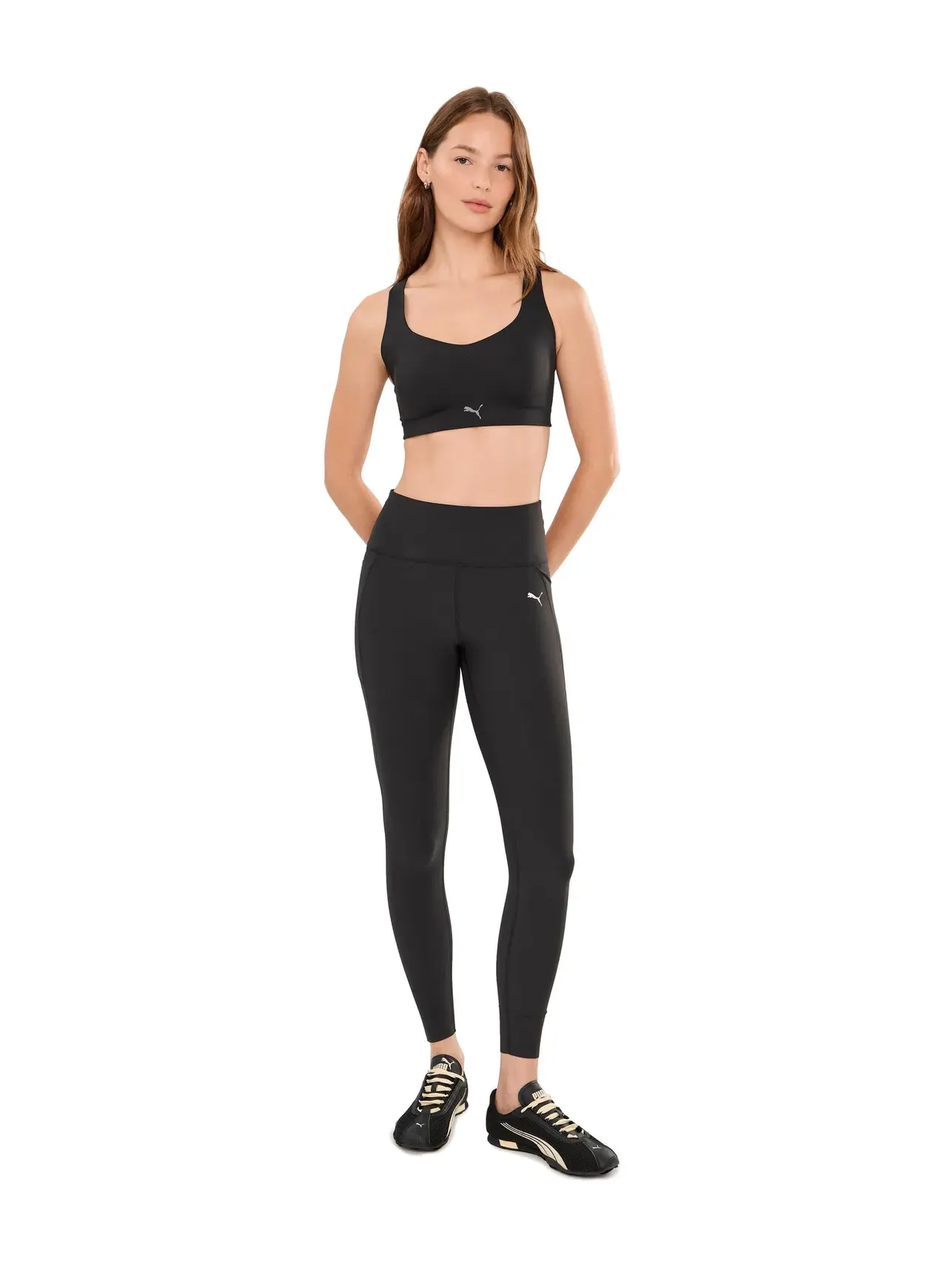 Спортивный бюстгальтер с высокой поддержкой и открытой спиной PWRMode High Impact Racerback Sports Bra Puma, черный