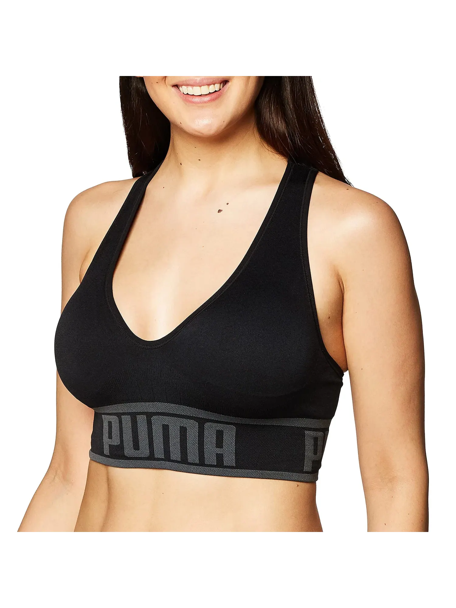 Спортивный бюстгальтер бесшовный Seamless Sports Bra Puma — изображение 1 из 2, черный