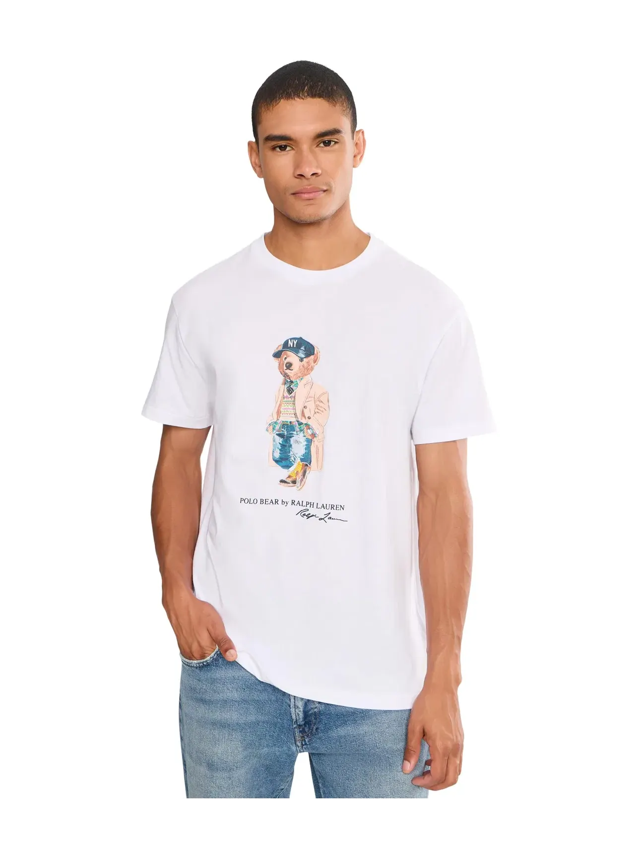 Классическая футболка-поло с изображением медведя. Polo Ralph Lauren — изображение 1 из 5, белый