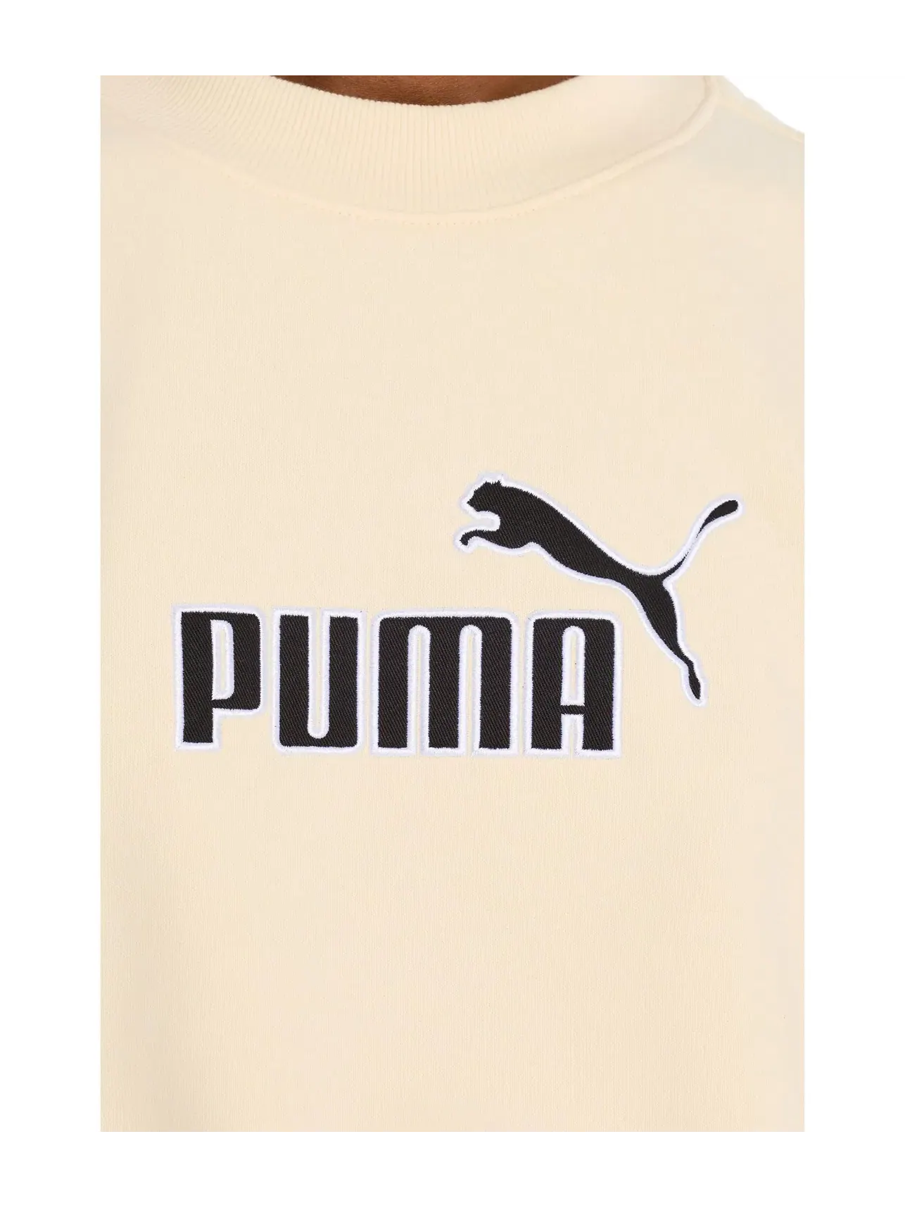 Лонгслив Essentials Elevated No.1 Logo Relaxed Peach-Touch Short Sleeve Crew Neck Puma — изображение 5 из 5, кремовый